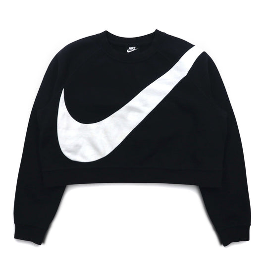 NIKE クロップド スウェット M ブラック 裏起毛 SWOOSH BB CREW FLEECE BV3934-011