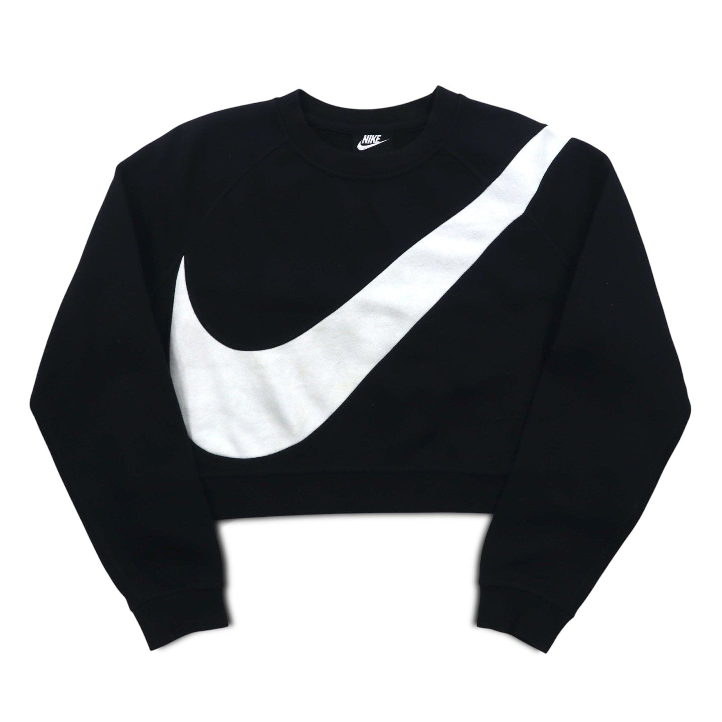 NIKE クロップド スウェット M ブラック 裏起毛 SWOOSH BB CREW FLEECE BV3934-011