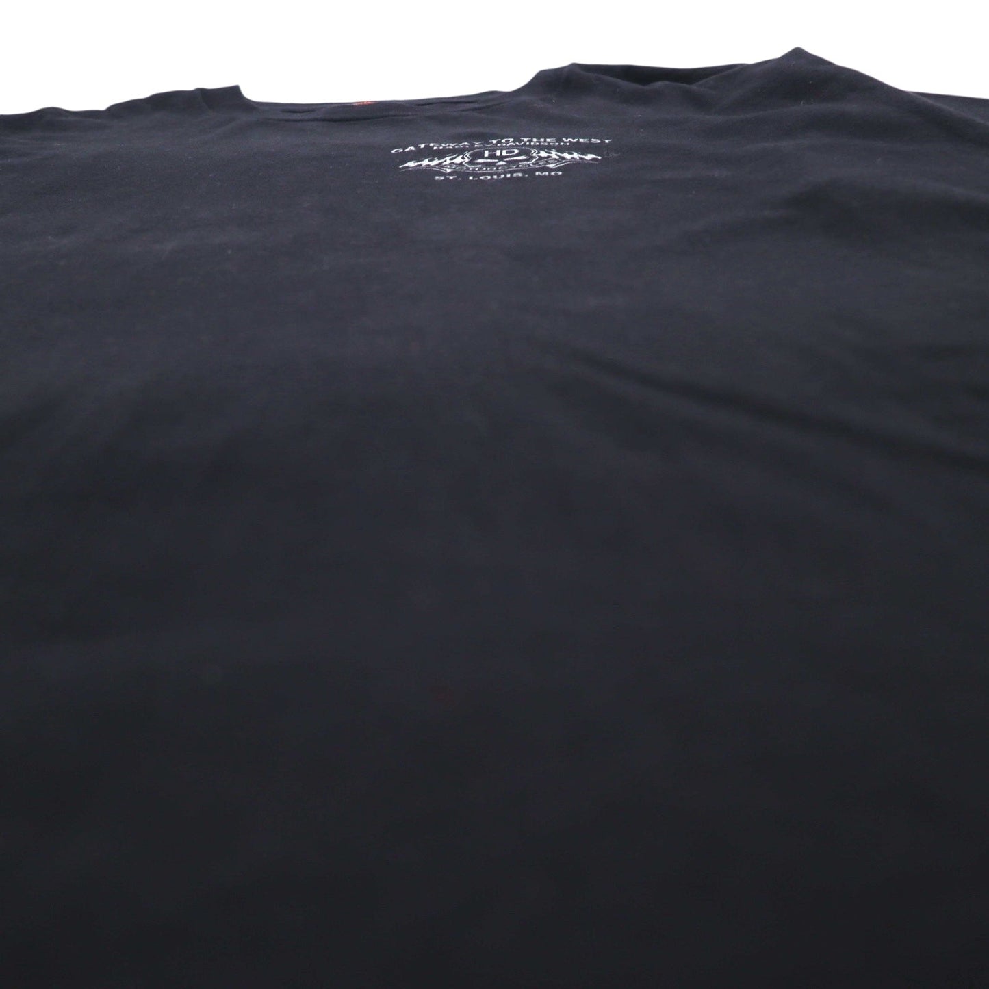 HARLEY DAVIDSON 00年代 USA製 ファイヤーパターン スカルプリント Tシャツ 2XL ブラック コットン ST LOUIS MO