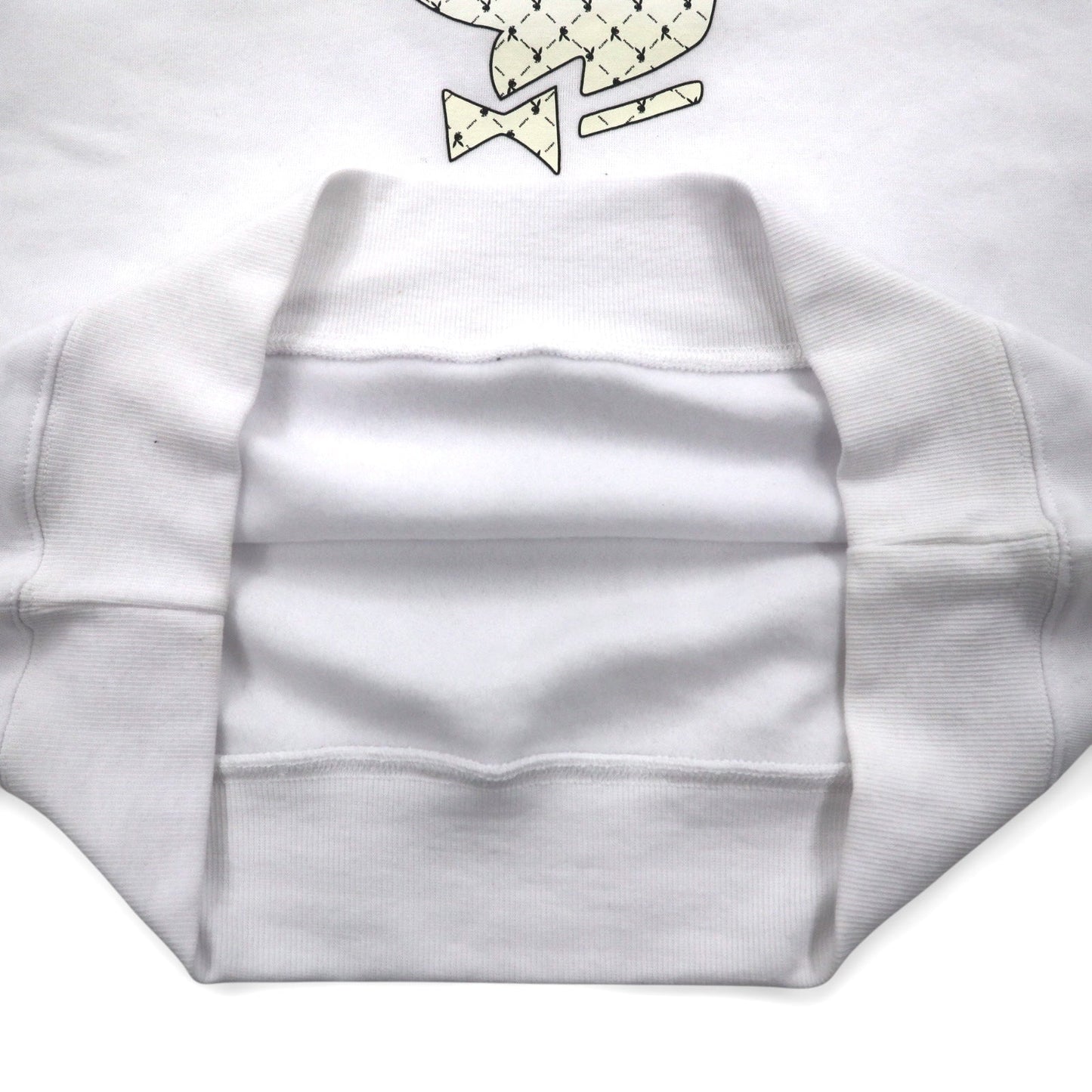 PLAY BOY ロゴプリント クルーネック スウェット L ホワイト コットン 裏起毛 未使用品