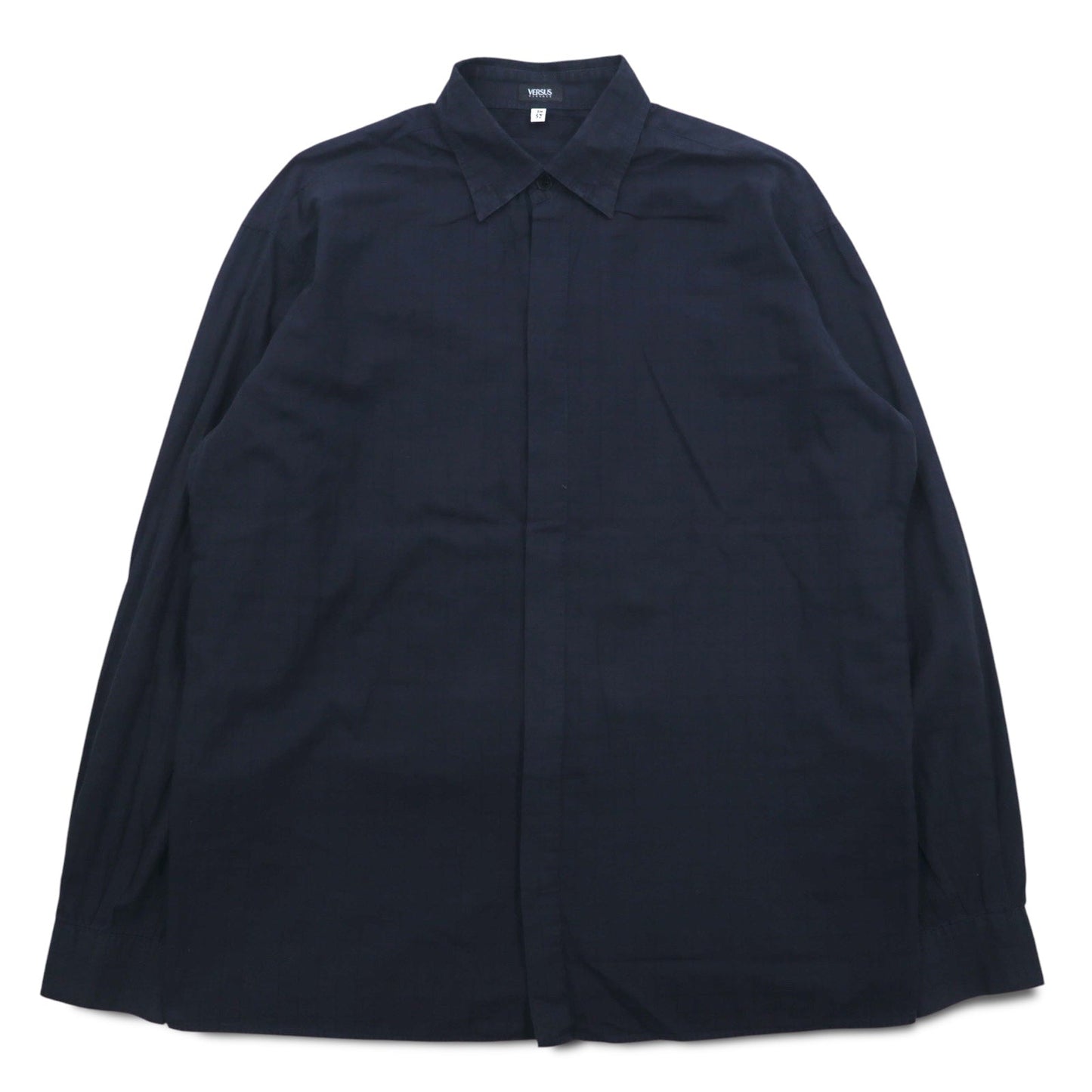VERSUS ( VERSACE ) イタリア製 比翼 シャツ XL ネイビー チェック コットン