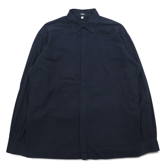 VERSUS ( VERSACE ) イタリア製 比翼 シャツ XL ネイビー チェック コットン