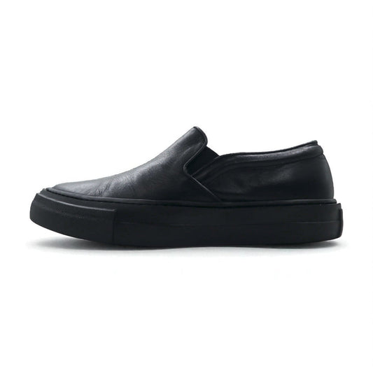 ATTACHMENT カーフレザー スリッポン スニーカー COW LEATHER SLIP-ON SNEAKERS 27-27.5cm ブラック 牛革