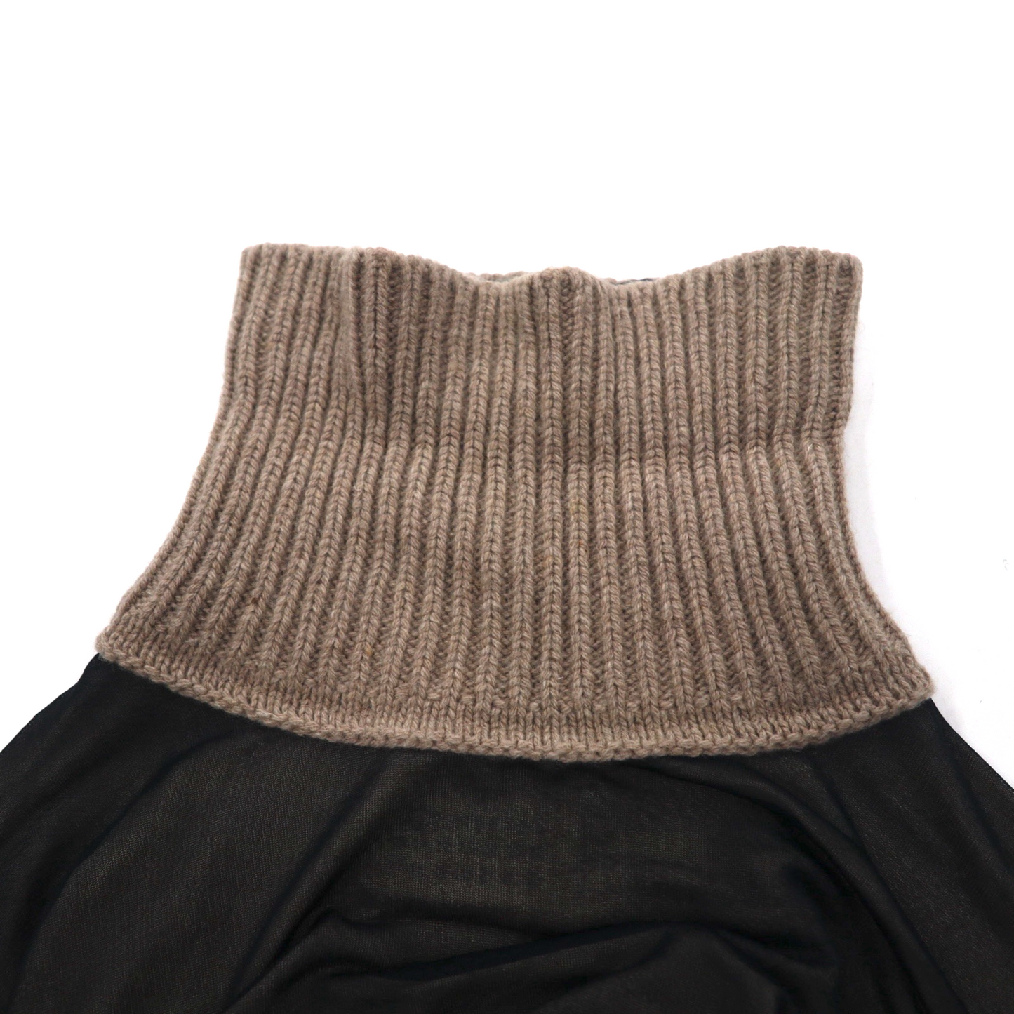 Maison Martin Margiela タートルネック シースルートップ セカンドスキン M ブラック レーヨン カシミヤ混 S51GC0286 593-2011 イタリア製