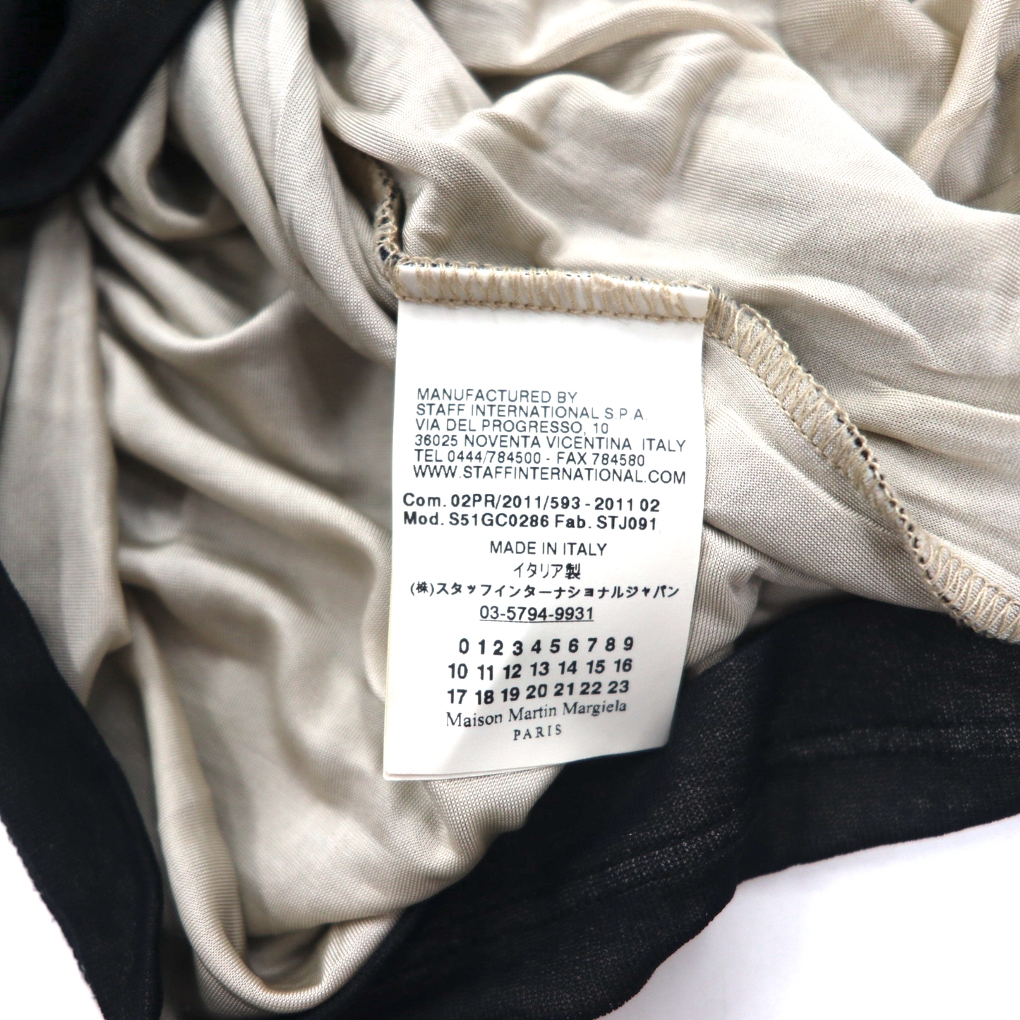 Maison Martin Margiela タートルネック シースルートップ セカンドスキン M ブラック レーヨン カシミヤ混 S51GC0286 593-2011 イタリア製