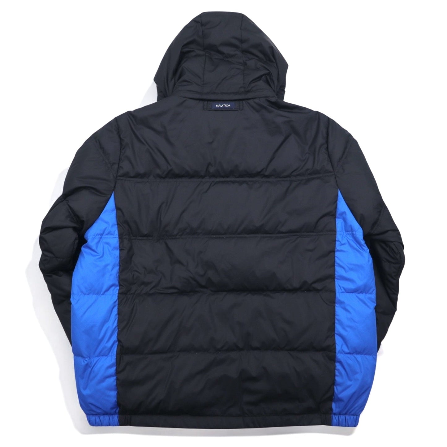NAUTICA ダウンジャケット XXL ブラック ブルー ポリエステル フード着脱式