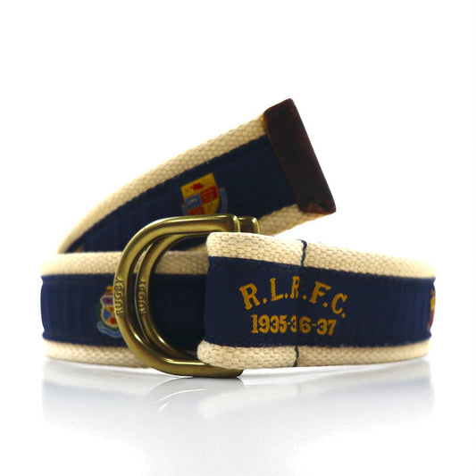 RUGBY RALPH LAUREN リングベルト ネイビー ベージュ ナイロン キャンバス R.L.R.F.C