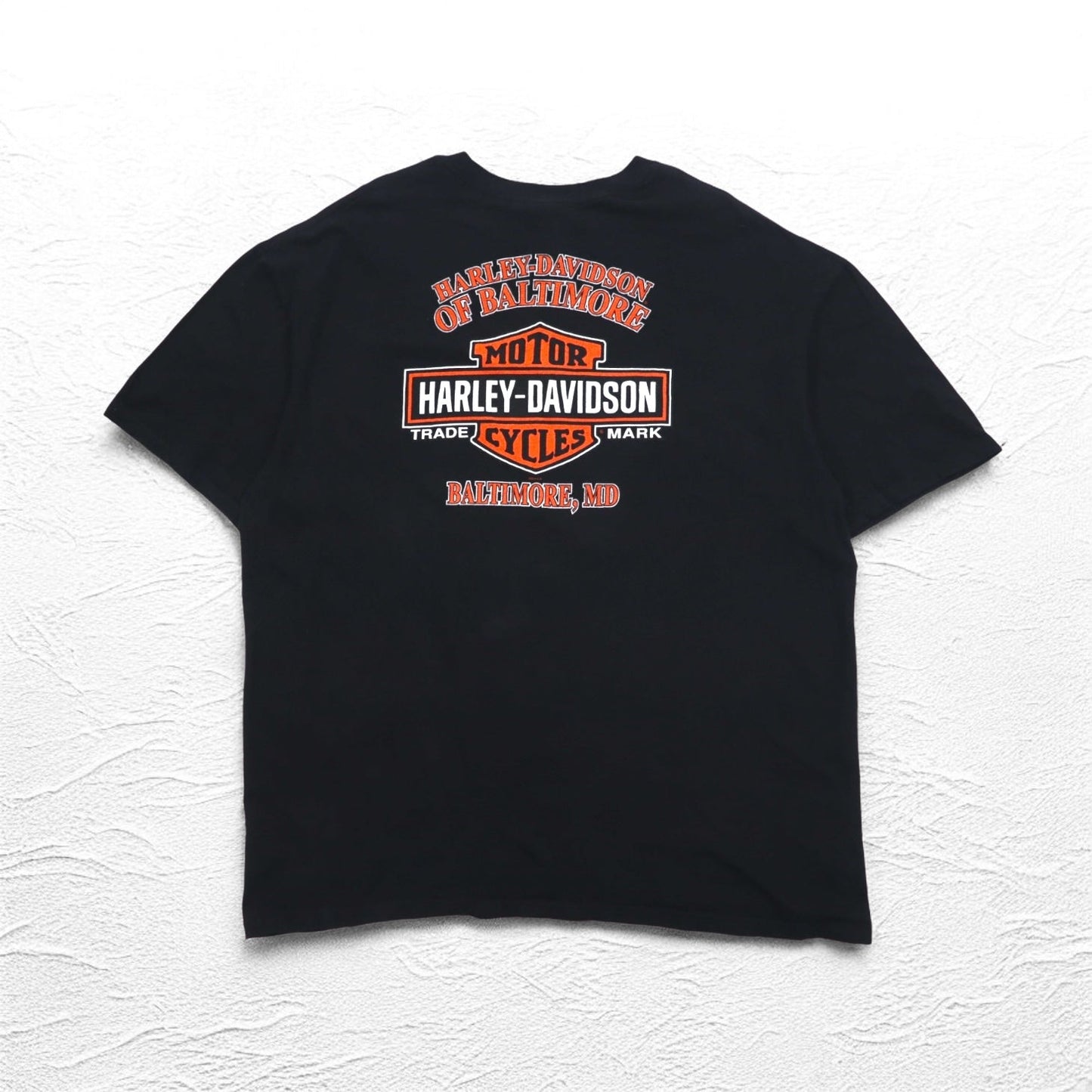 HARLEY DAVIDSON 両面プリント Tシャツ 2XL ブラック コットン スカル ピエロ BALTIMORE ビッグサイズ