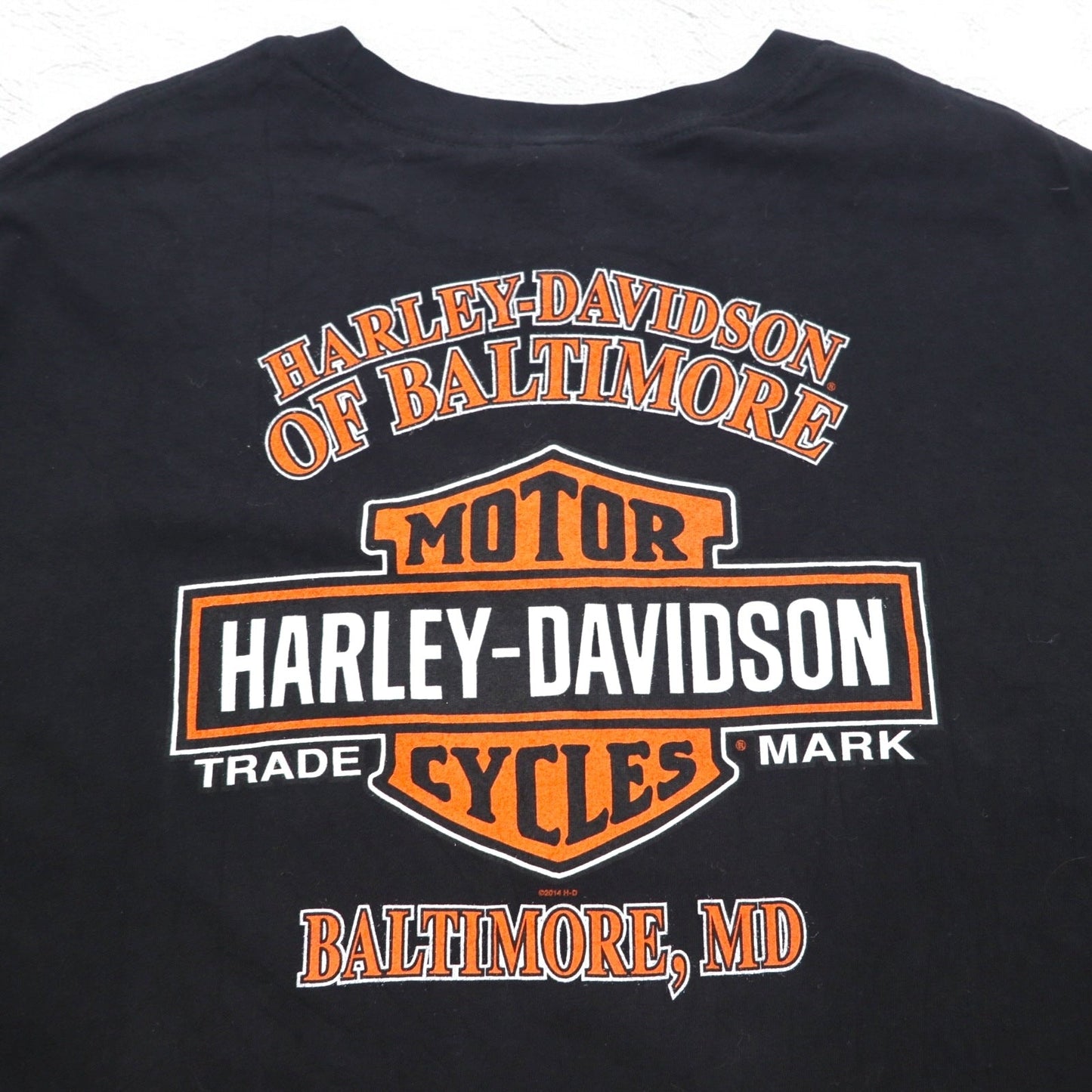 HARLEY DAVIDSON 両面プリント Tシャツ 2XL ブラック コットン スカル ピエロ BALTIMORE ビッグサイズ