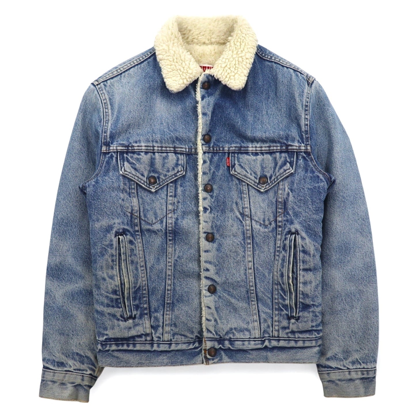 LEVI'S SAN FRANCISCO 80年代 USA製 シェルパ トラッカー ボア デニムジャケット Gジャン XS ブルー コットン 70608 0216