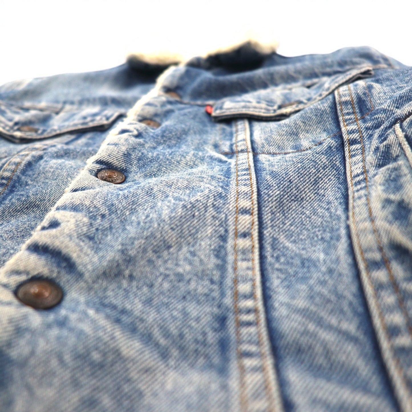 LEVI'S SAN FRANCISCO 80年代 USA製 シェルパ トラッカー ボア デニムジャケット Gジャン XS ブルー コットン 70608 0216