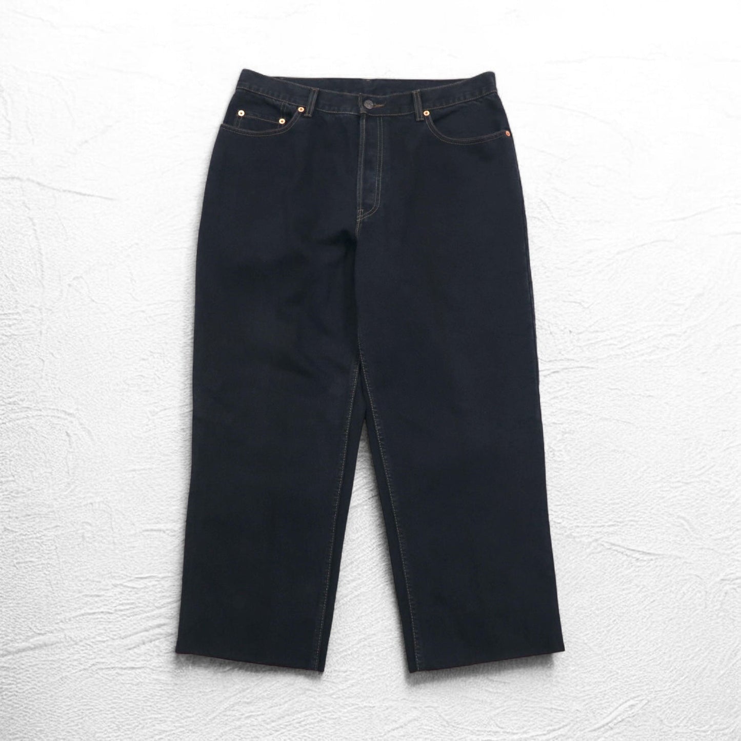 Levi's イタリア製 90年代 オレンジタブ 412 ユーロモデル デニムパンツ L ブラック ボタンフライ レザーパッチ