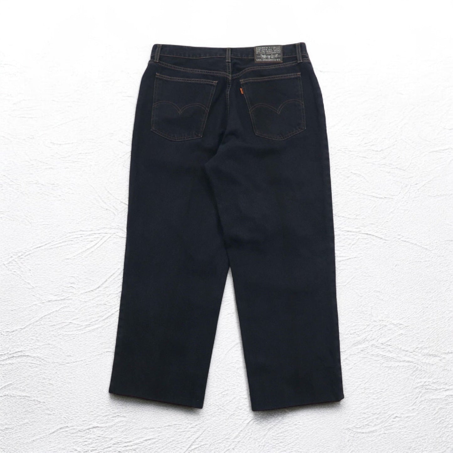 Levi's イタリア製 90年代 オレンジタブ 412 ユーロモデル デニムパンツ L ブラック ボタンフライ レザーパッチ