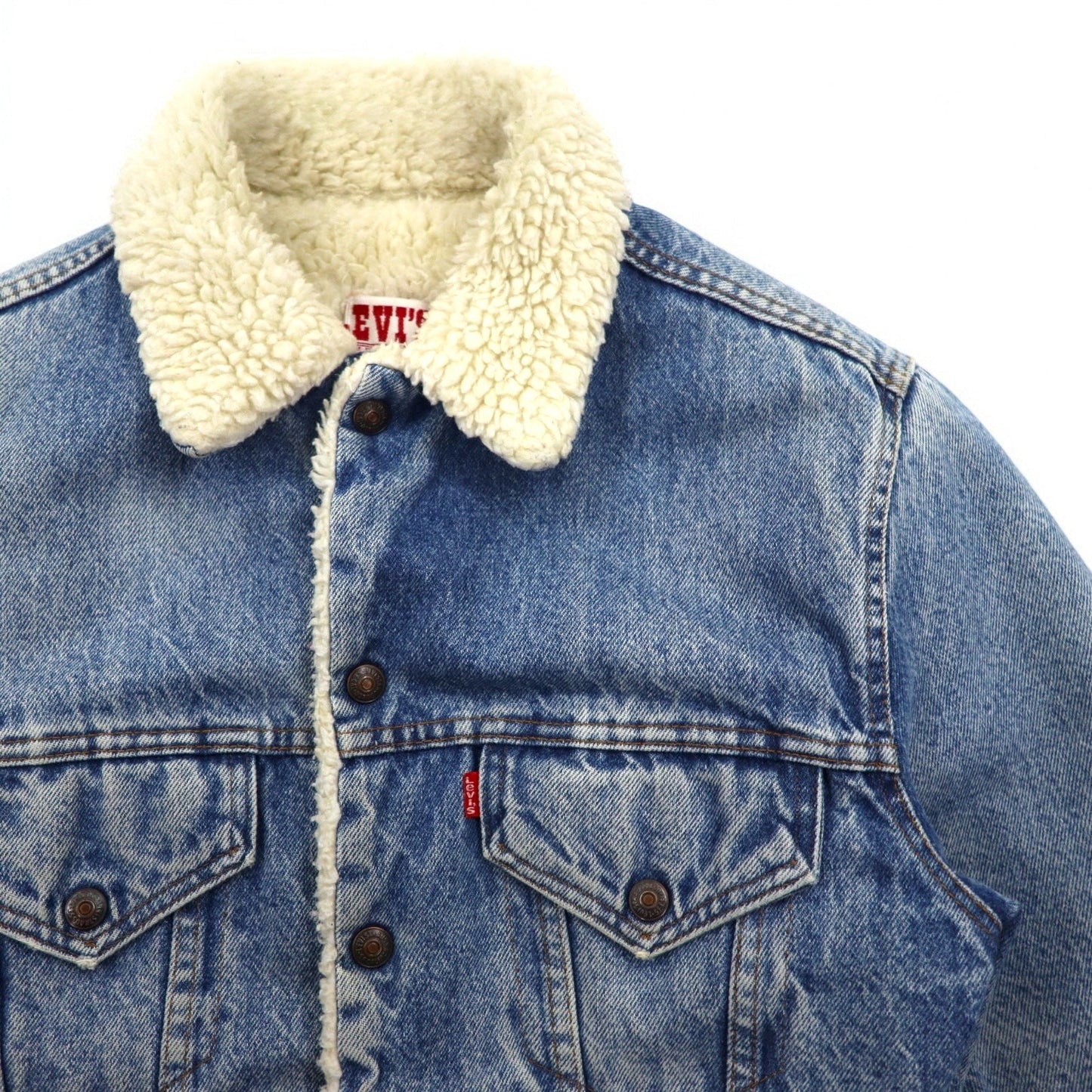 LEVI'S SAN FRANCISCO 80年代 USA製 シェルパ トラッカー ボア デニムジャケット Gジャン XS ブルー コットン 70608 0216