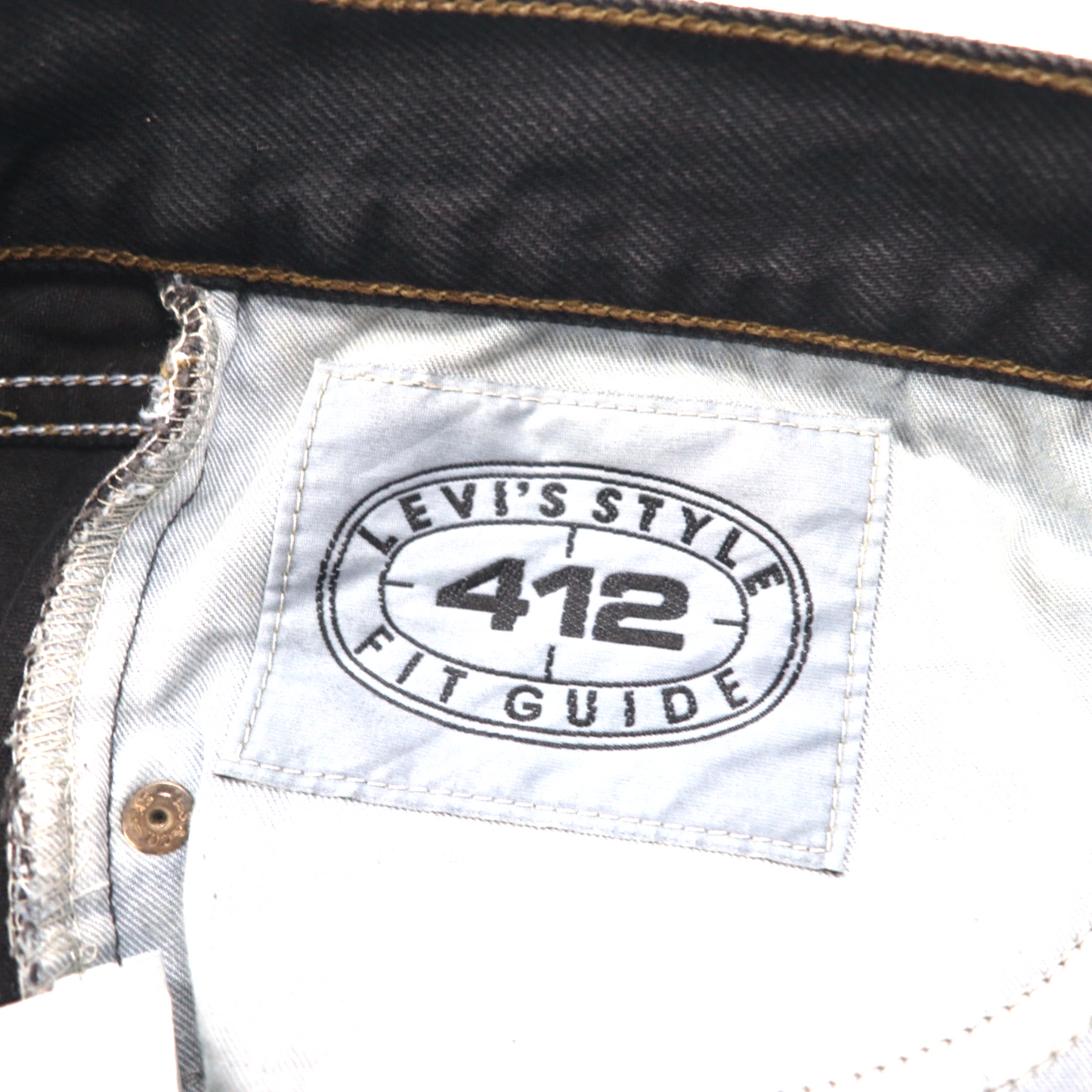 Levi's イタリア製 90年代 オレンジタブ 412 ユーロモデル デニムパンツ L ブラック ボタンフライ レザーパッチ