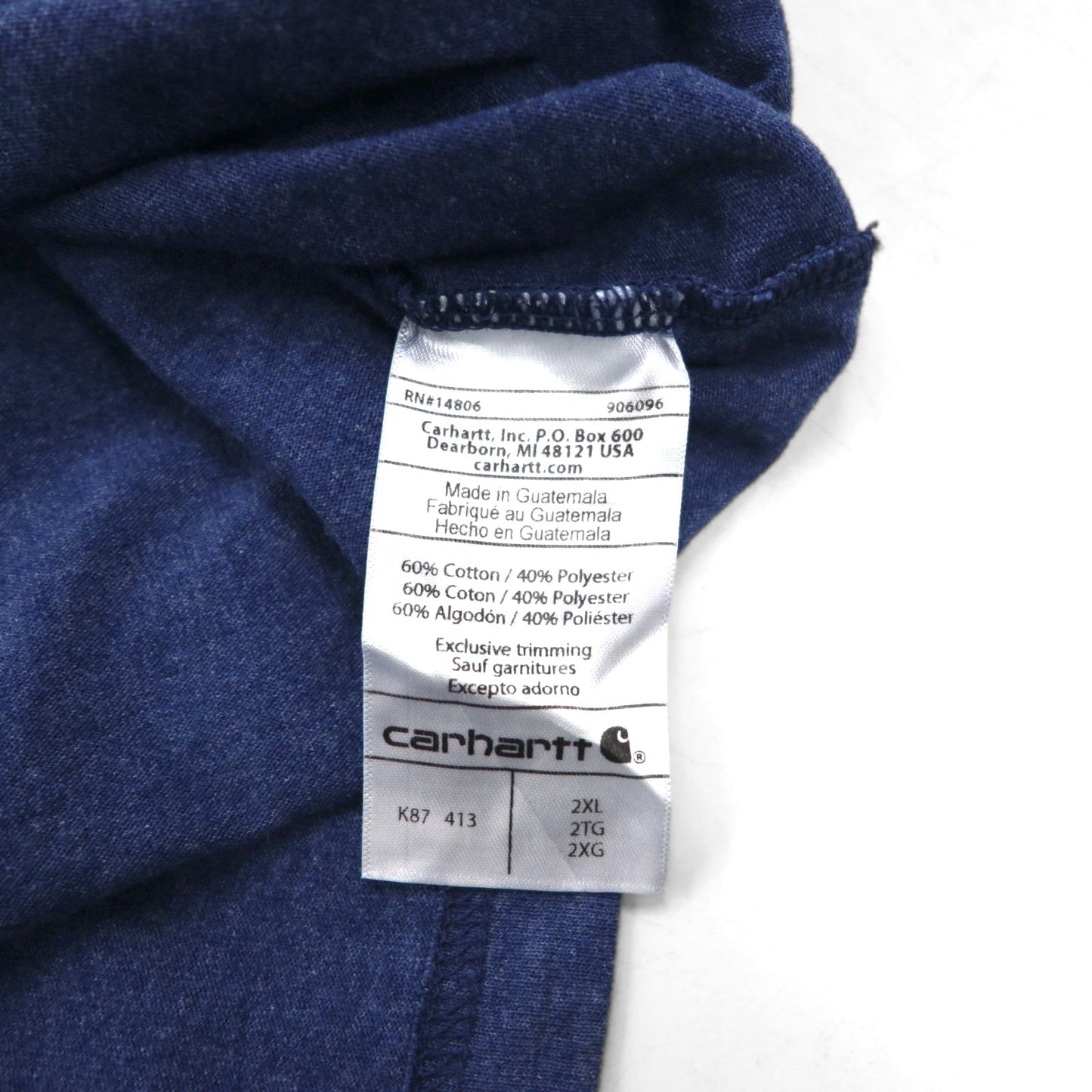carhartt ルーズフィット ポケット Tシャツ 2XL LOOSE FIT ネイビー コットン
