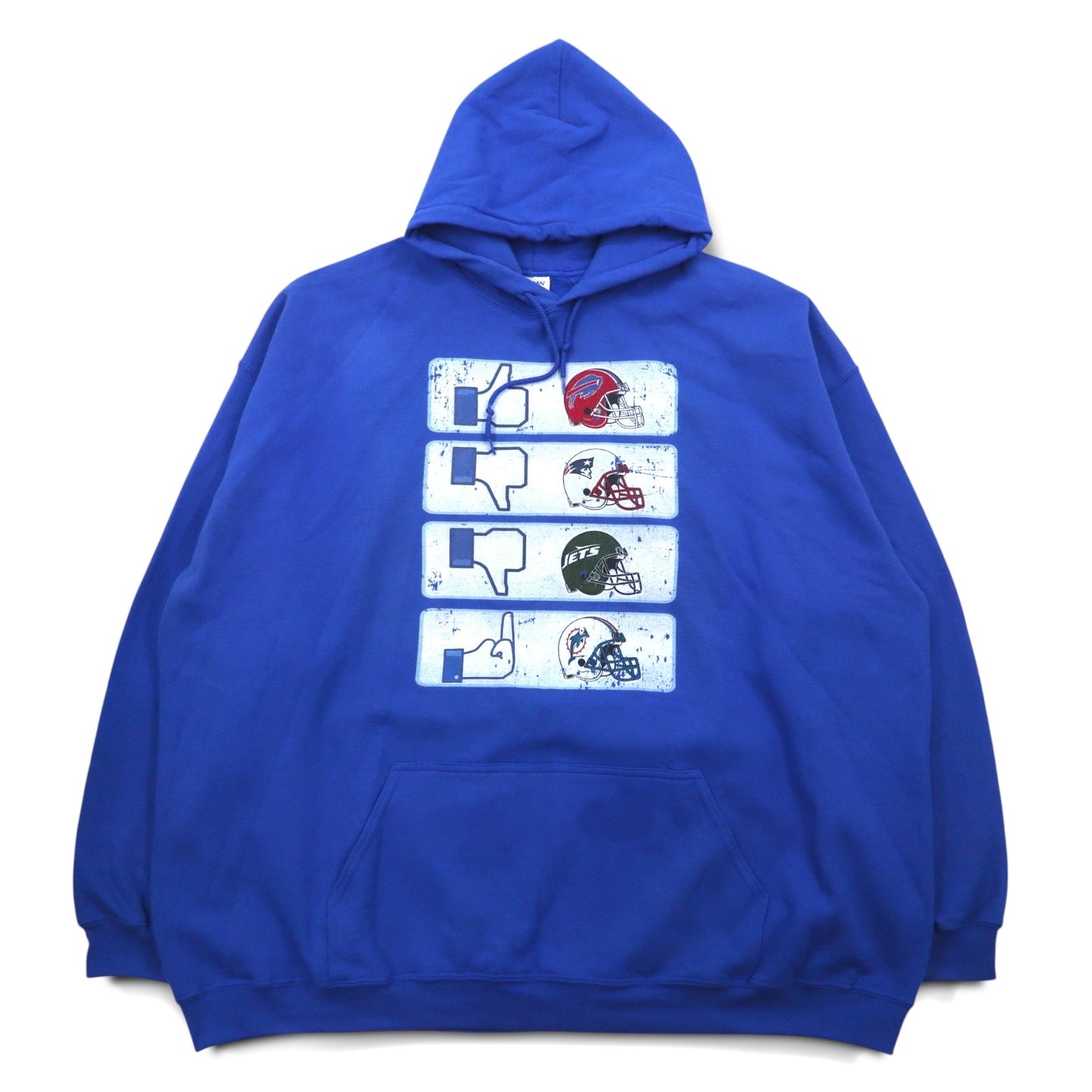 NFL プルオーバー パーカー 5XL ブルー 裏起毛 Buffalo Bills ビッグサイズ GILDAN フロントポケット