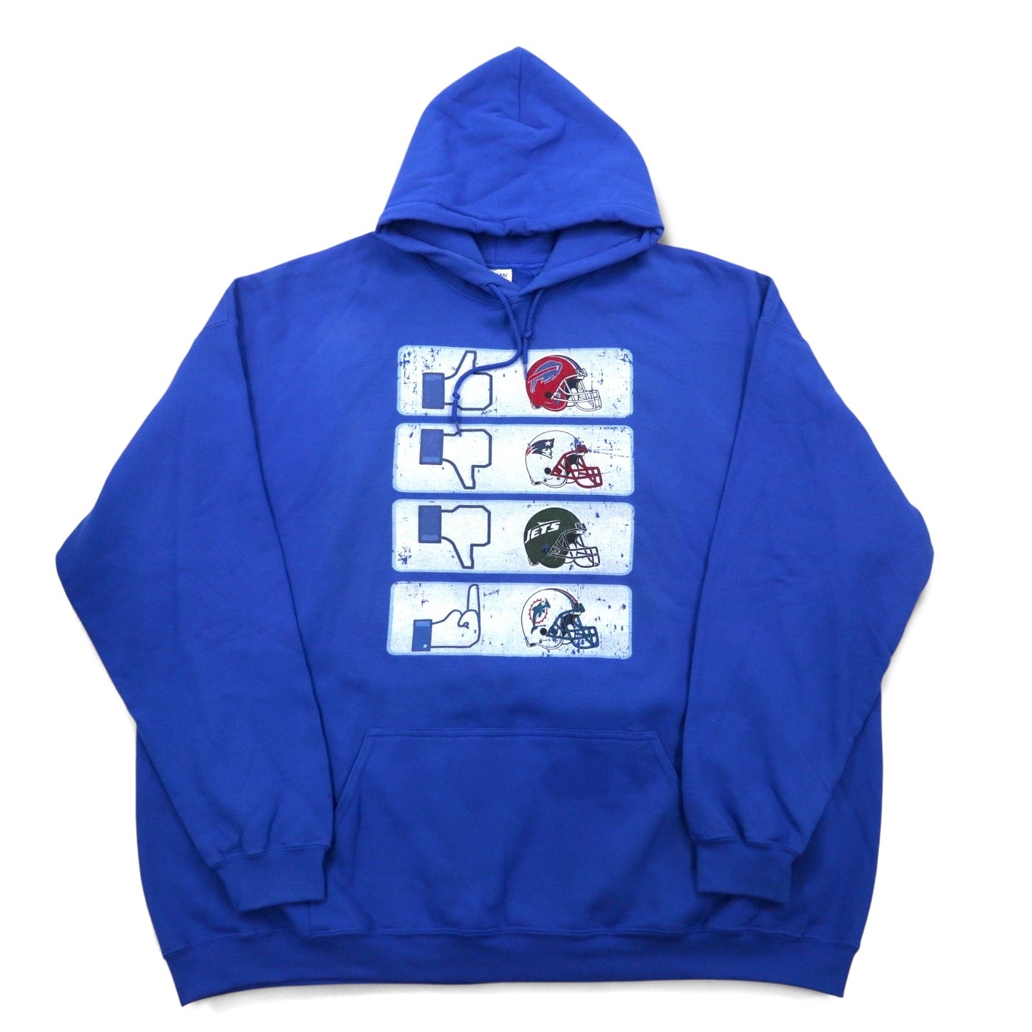 NFL プルオーバー パーカー 5XL ブルー 裏起毛 Buffalo Bills ビッグサイズ GILDAN フロントポケット