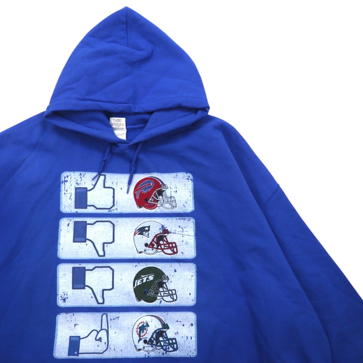 NFL プルオーバー パーカー 5XL ブルー 裏起毛 Buffalo Bills ビッグサイズ GILDAN フロントポケット
