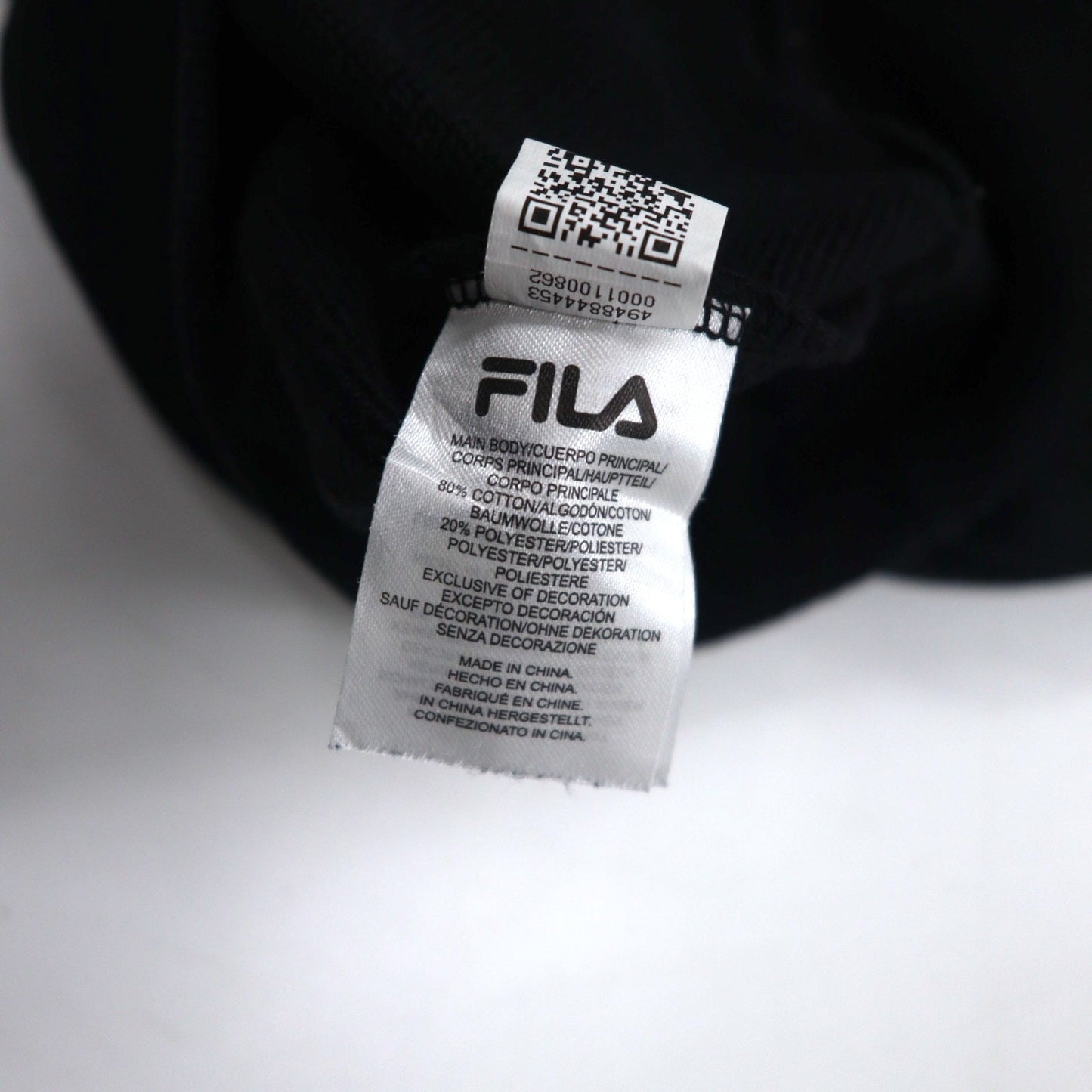 FILA クルーネック スウェット XL ブラック コットン クラシック ロゴプリント