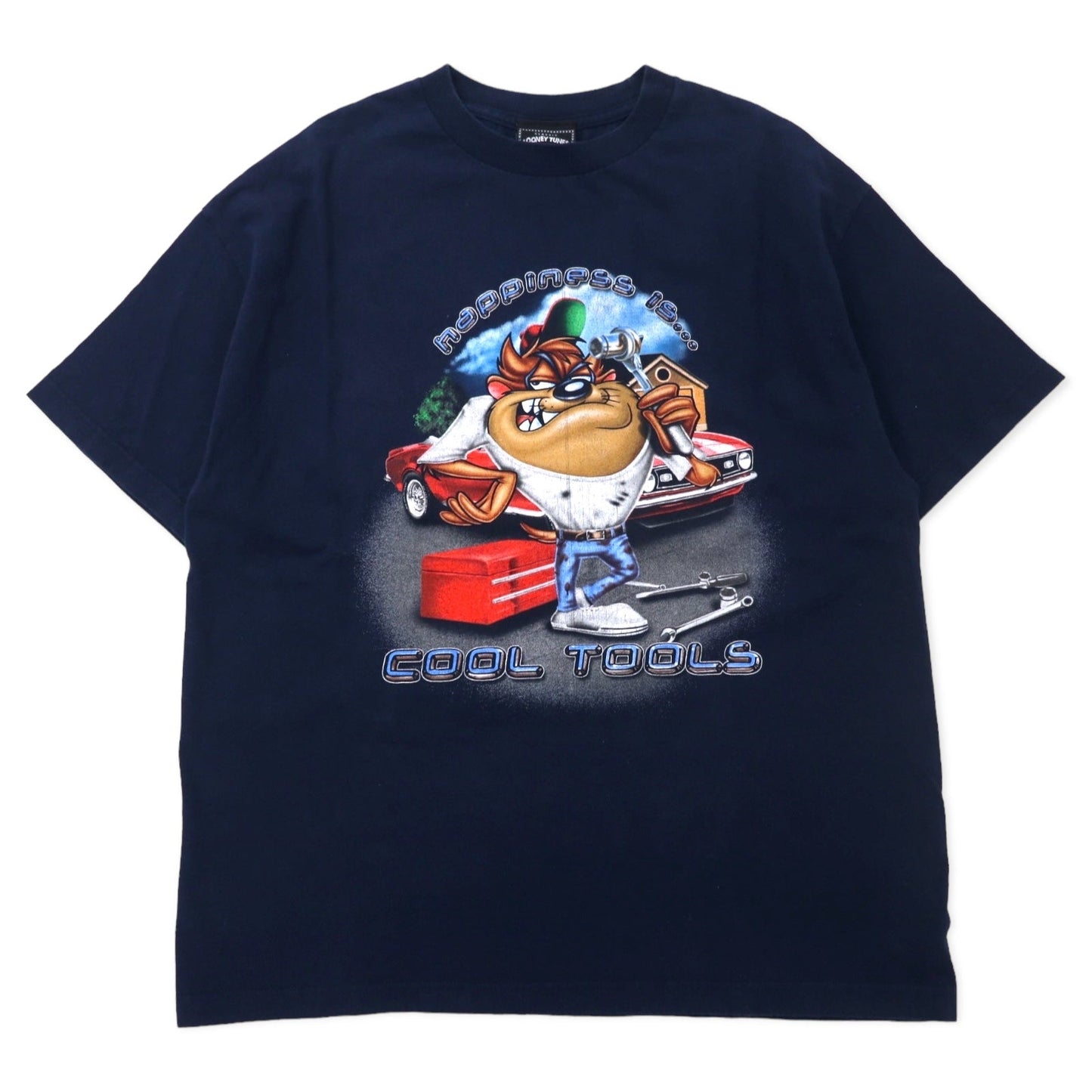 LOONEY TUNES COLLECTION キャラクタープリント Tシャツ XL ネイビー コットン ダズマニアンデビル COOL TOOLS メキシコ製
