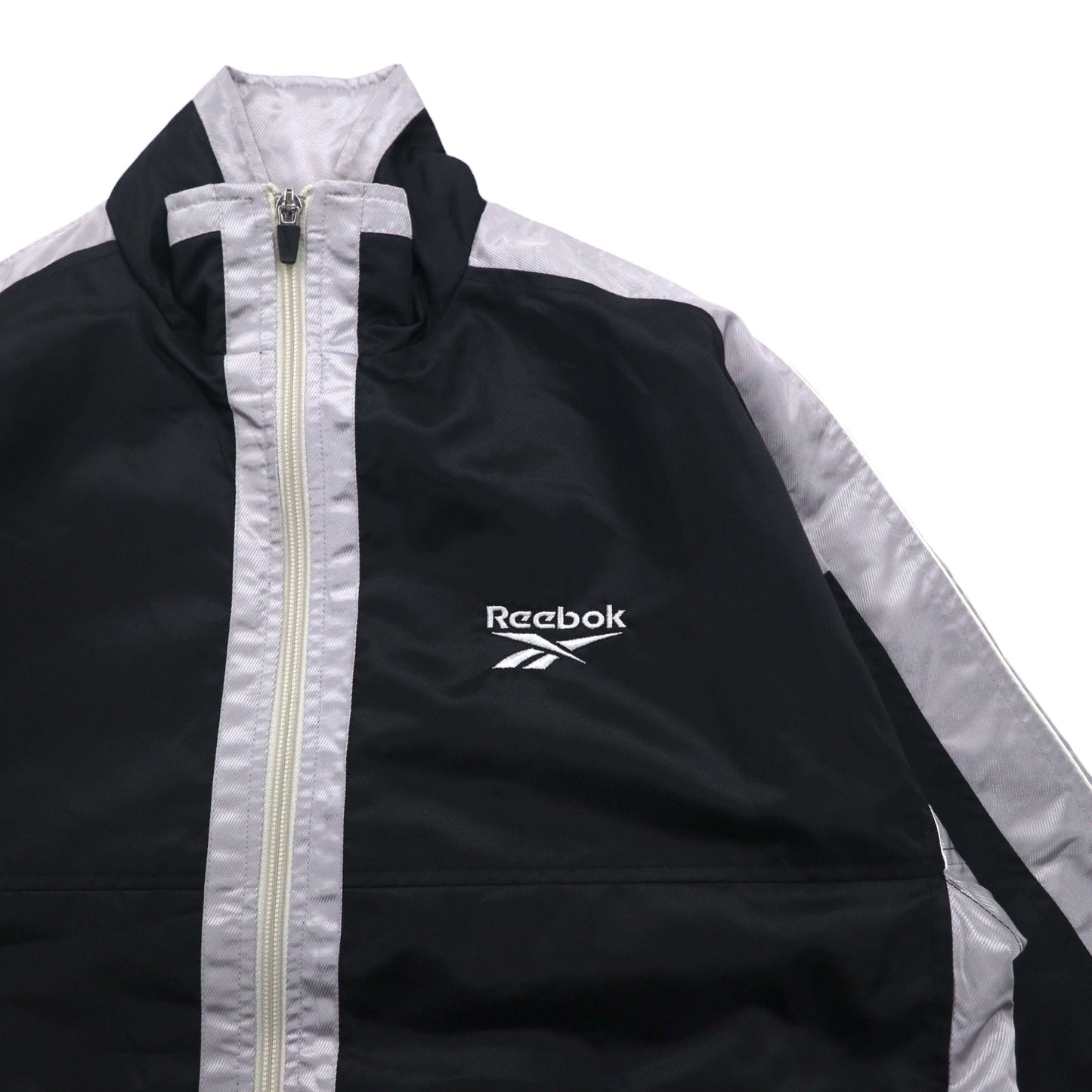 Reebok 90年代 ナイロンジャケット トラックジャケット ジャージ L ブラック グレー ロゴ刺繍