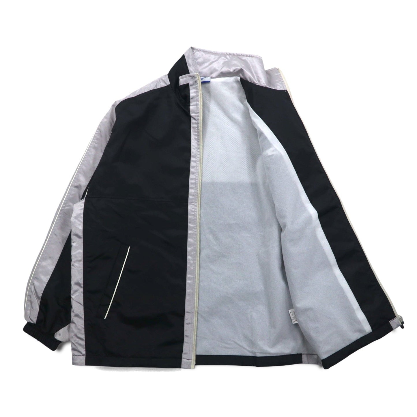 Reebok 90年代 ナイロンジャケット トラックジャケット ジャージ L ブラック グレー ロゴ刺繍