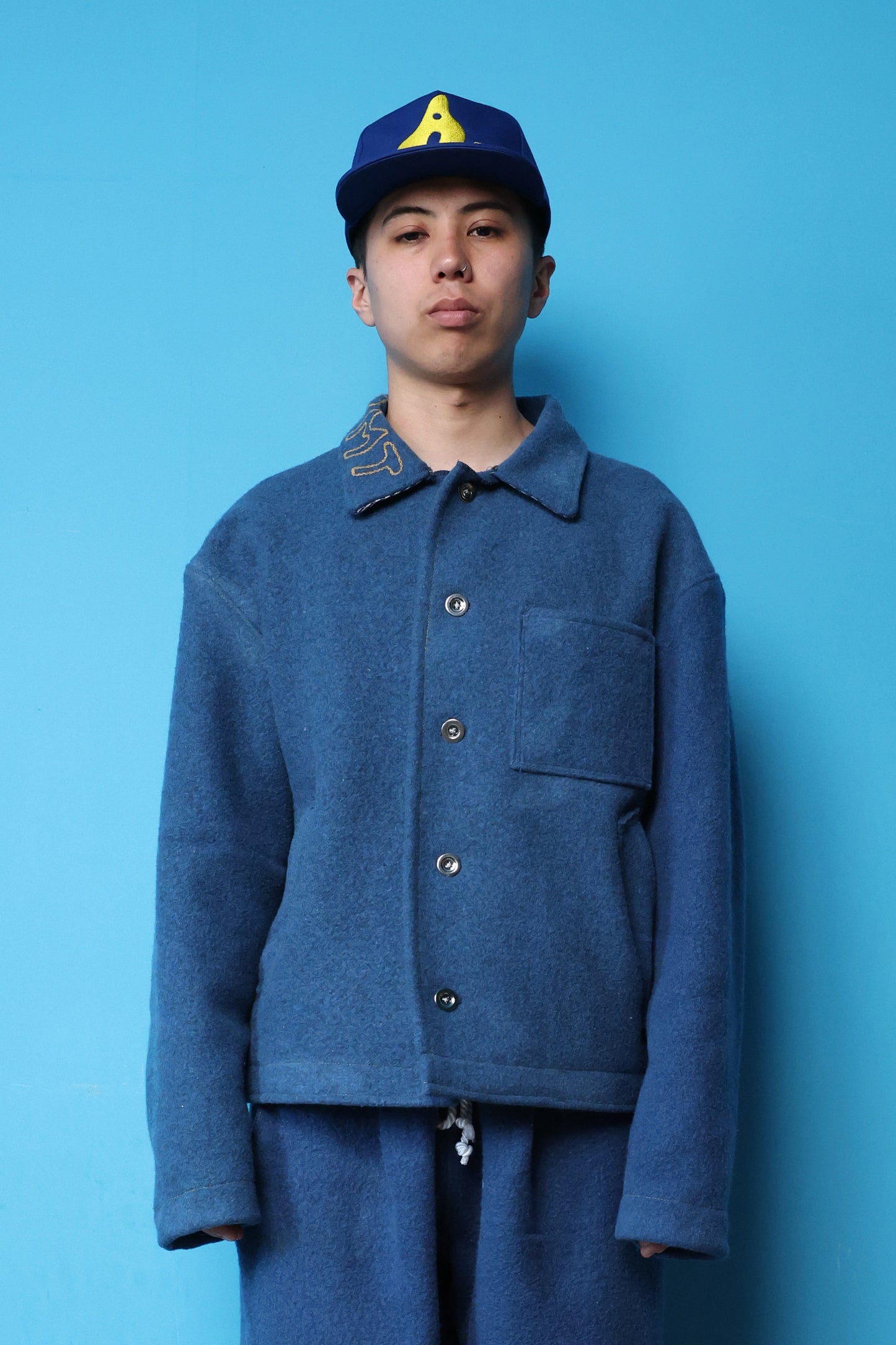 MILITARY WOOL TRUCKER JACKET(BLUE)