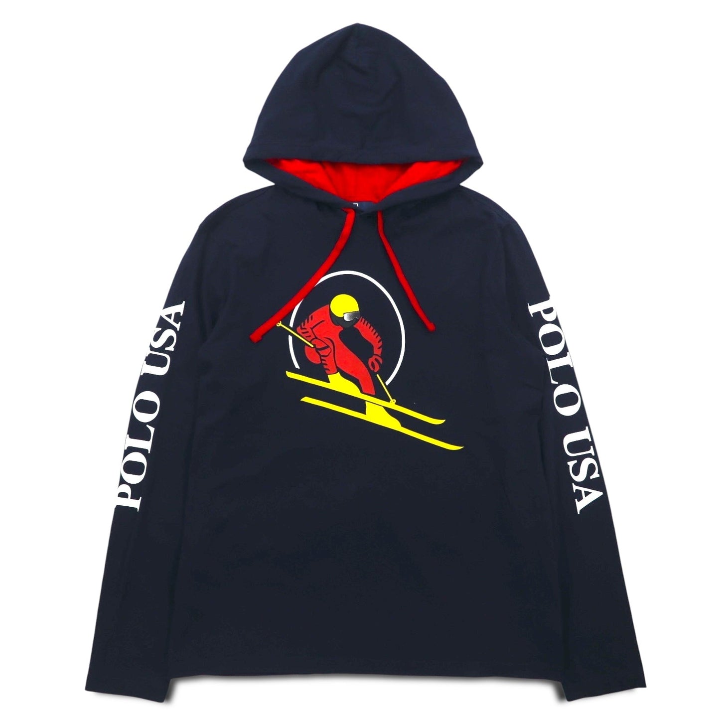 Polo by Ralph Lauren ロングスリーブ Tシャツ パーカー S ネイビー 袖プリント POLO USA
