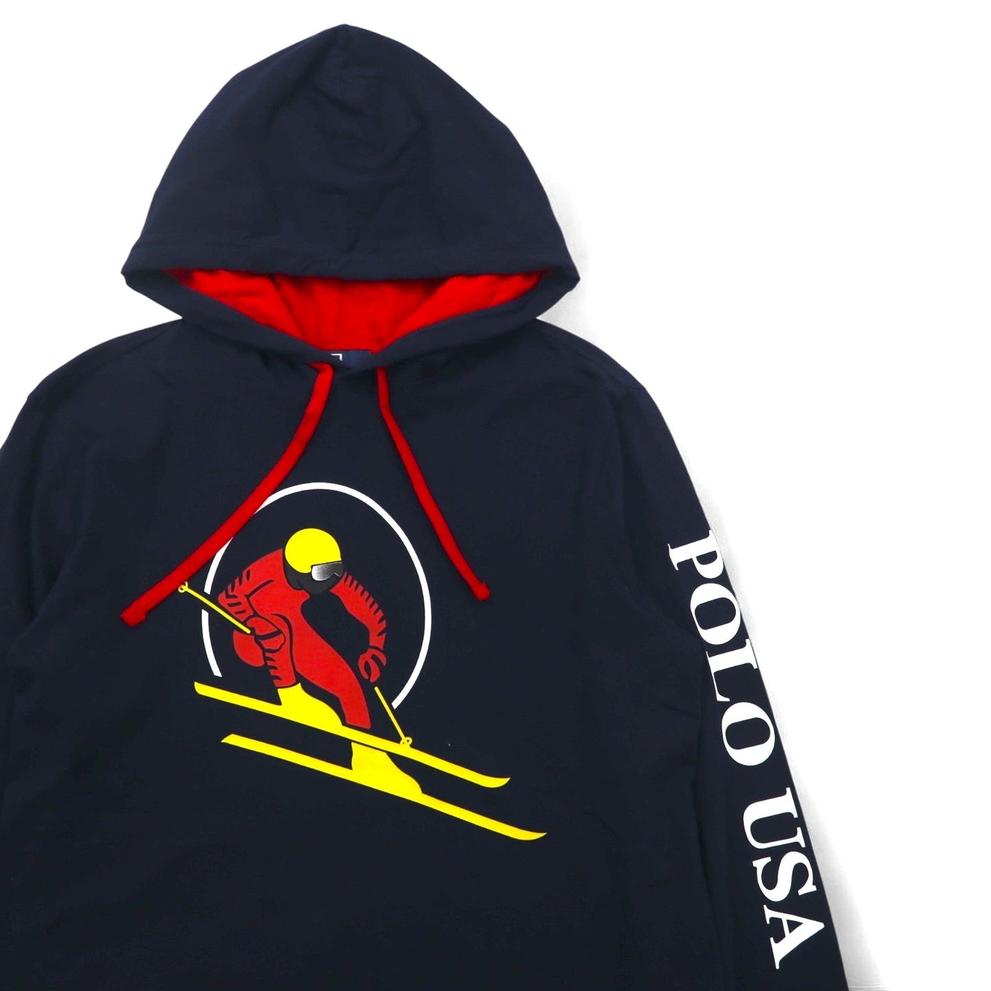 Polo by Ralph Lauren ロングスリーブ Tシャツ パーカー S ネイビー 袖プリント POLO USA