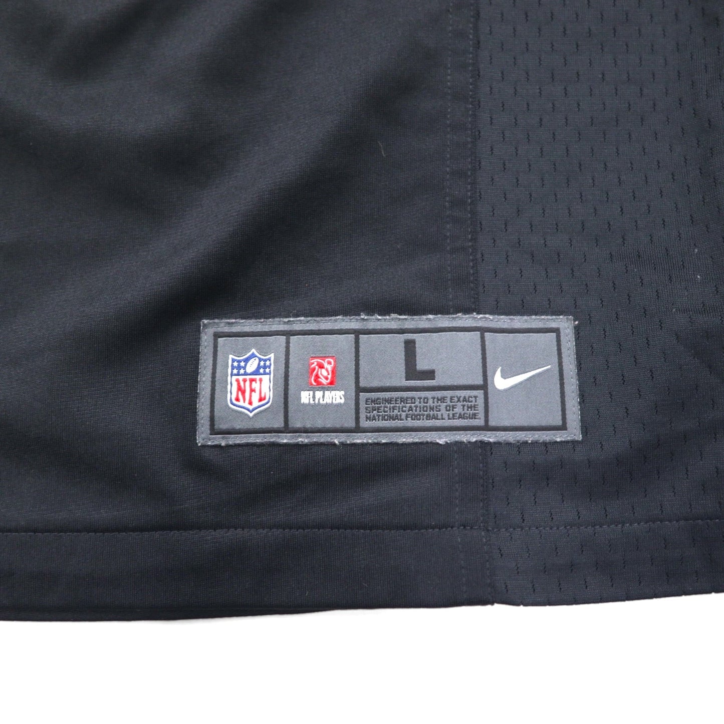 NIKE ゲームシャツ L ブラック ポリエステル NFL ナンバリング