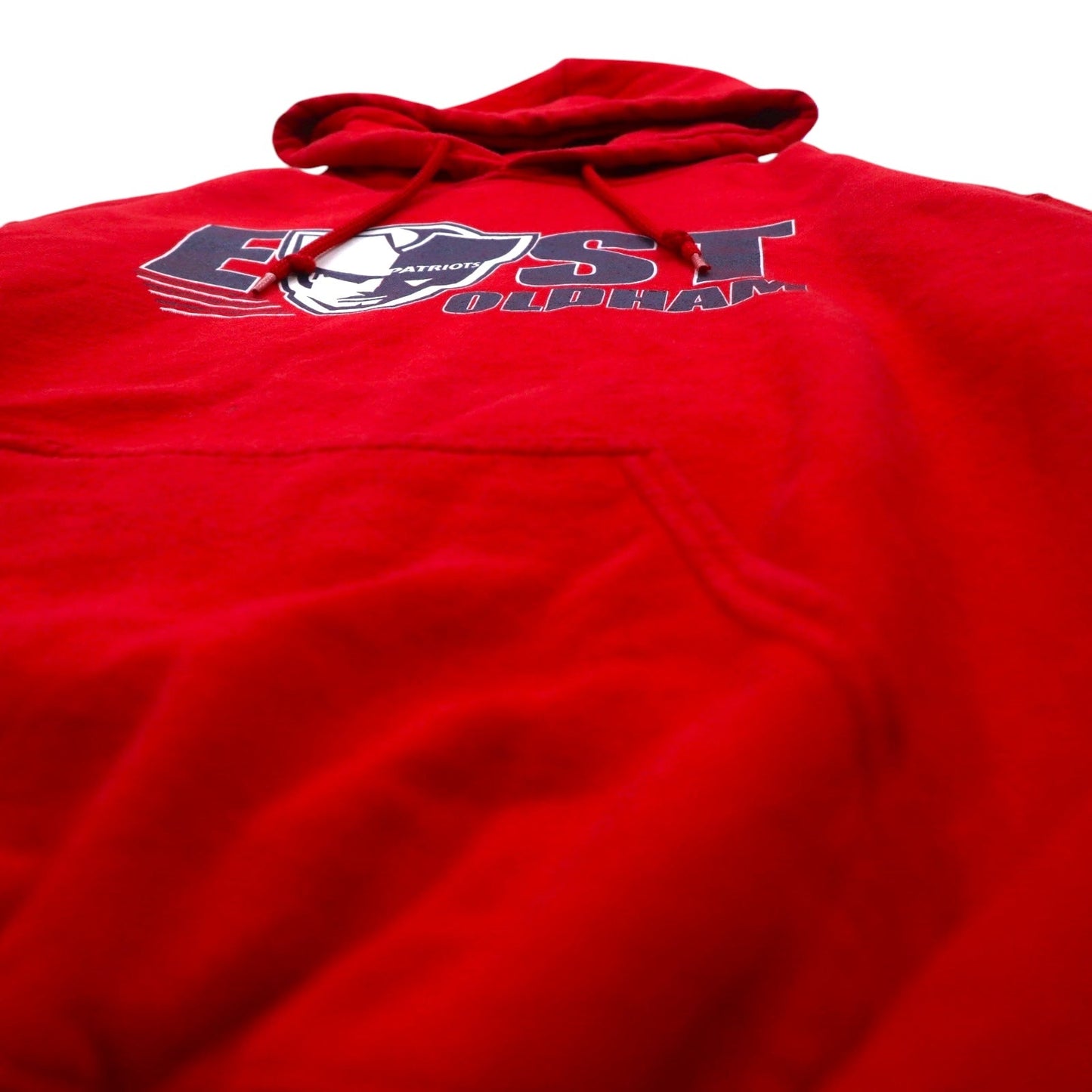 GILDAN プルオーバー パーカー M レッド コットン 裏起毛 EAST PATRIOTS OLDHAM