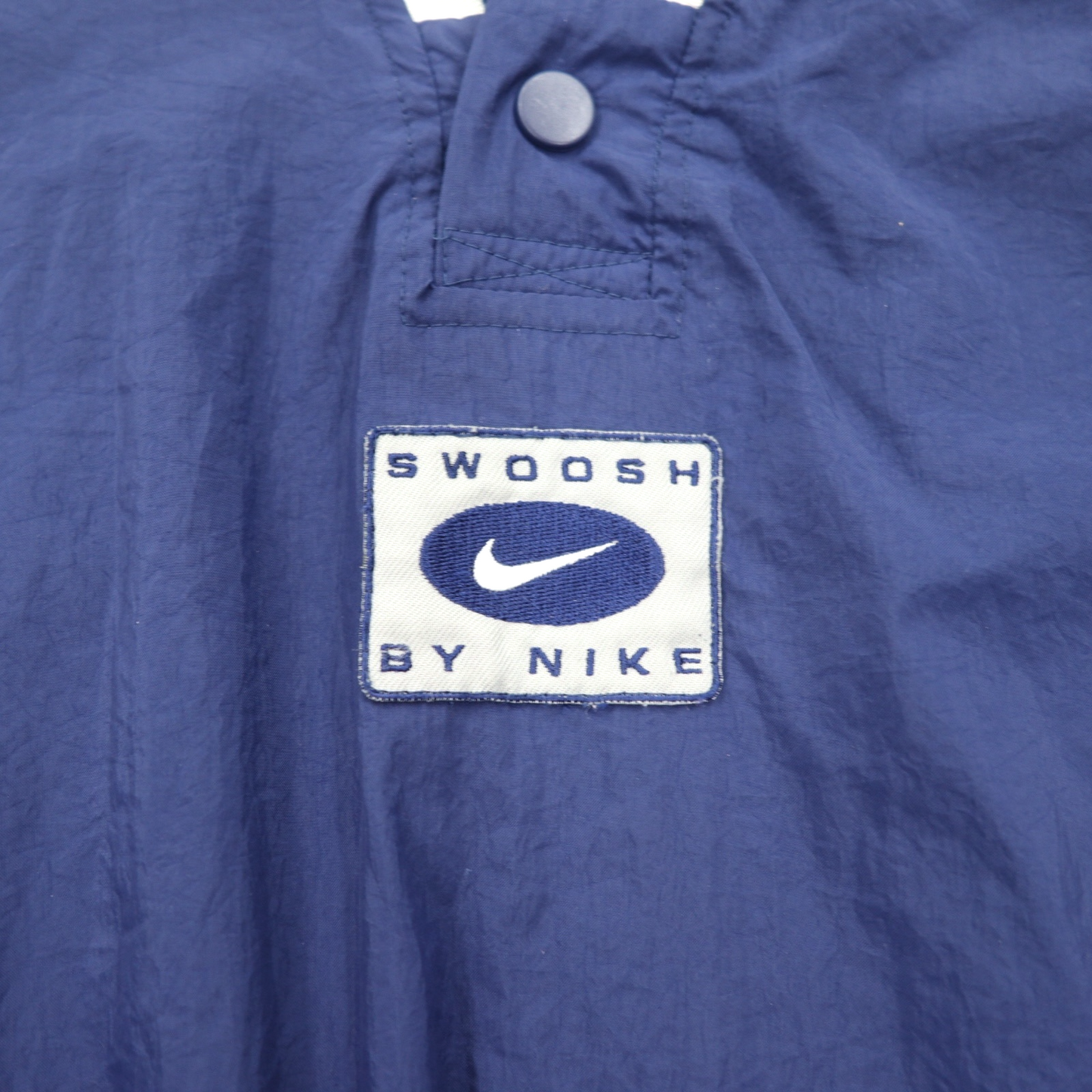 NIKE 90年代 銀タグ リブライン ピステ プルオーバー ナイロンジャケット L ネイビー スウォッシュ