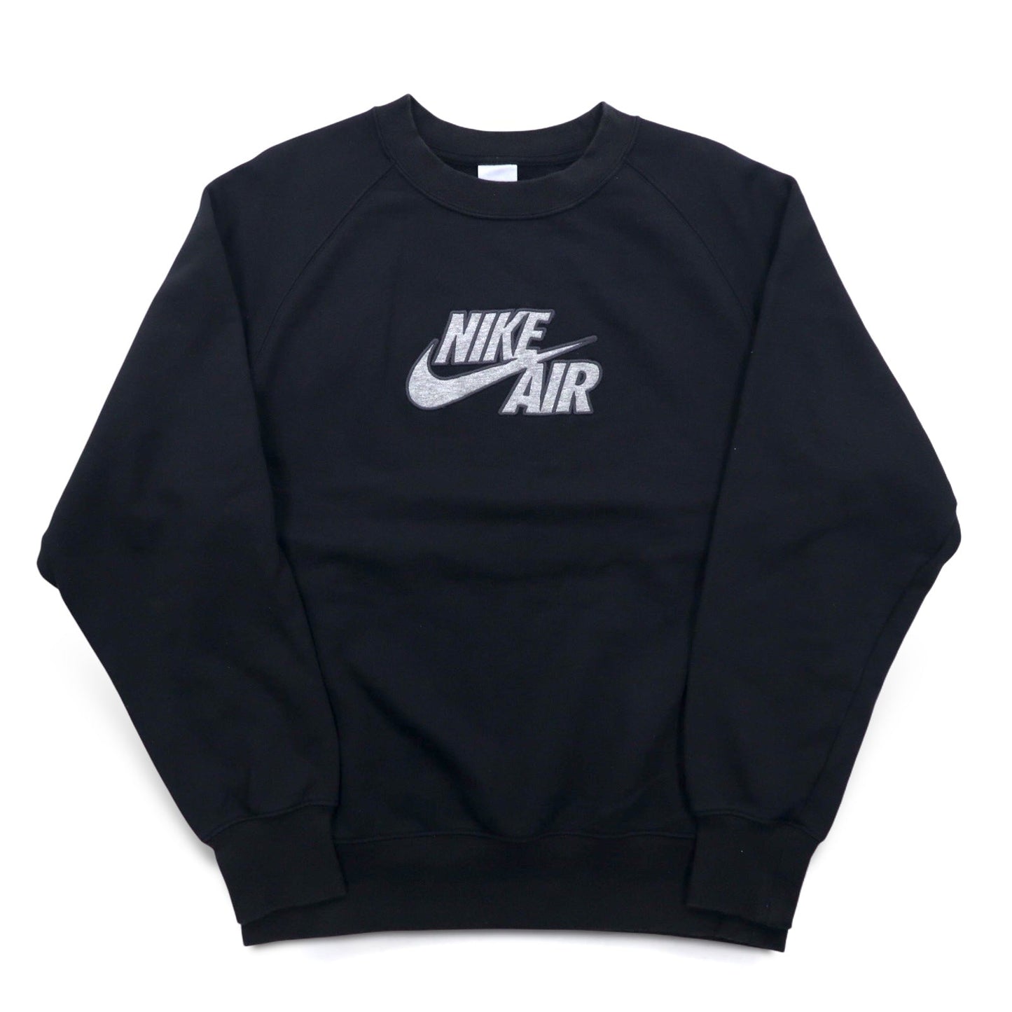 NIKE AIR フレンチテリー クルーネック スウェット M ブラック コットン スウォッシュ