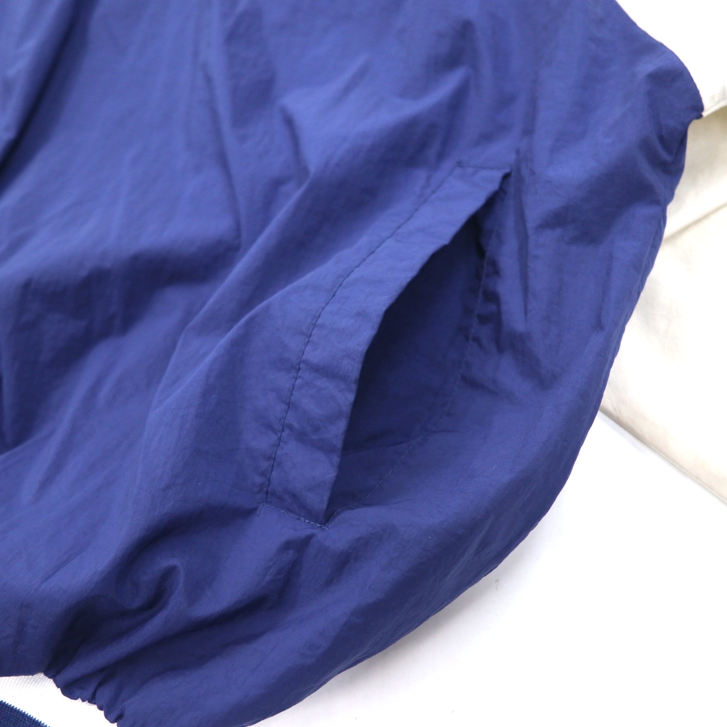 NIKE 90年代 銀タグ リブライン ピステ プルオーバー ナイロンジャケット L ネイビー スウォッシュ