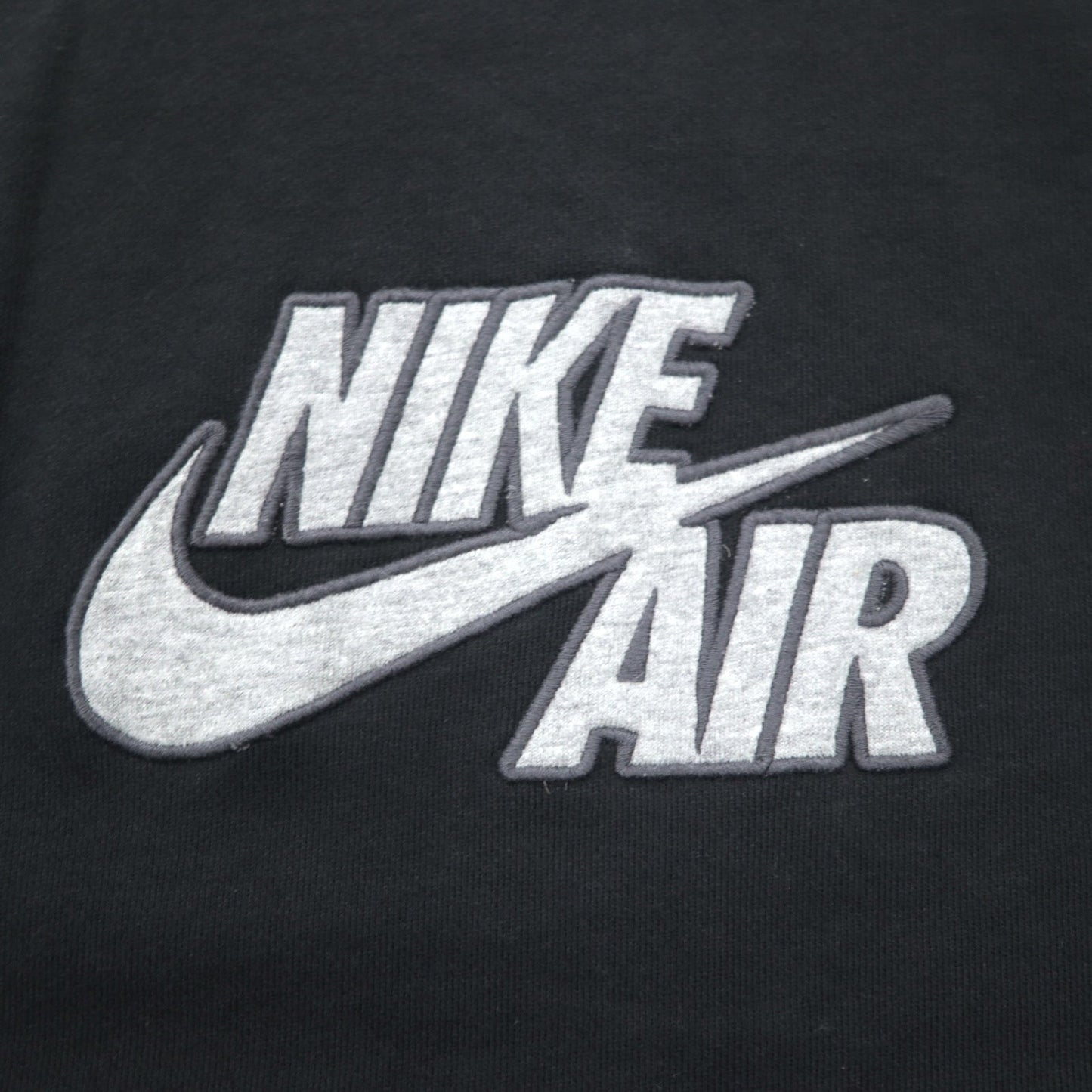 NIKE AIR フレンチテリー クルーネック スウェット M ブラック コットン スウォッシュ