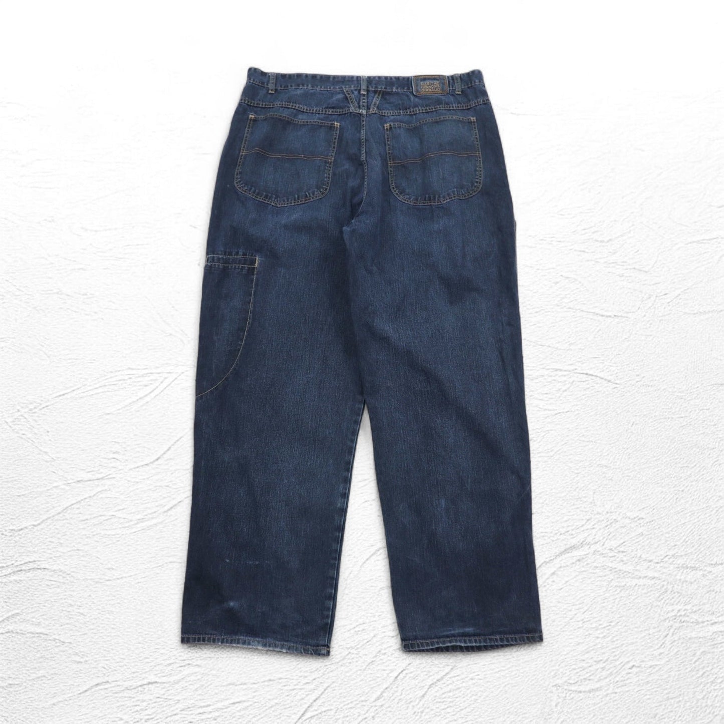 MARITHE + FRANCOIS GIRBAUD バギー ワイド デニムパンツ XL インディゴ ブルー ペイントデザイン