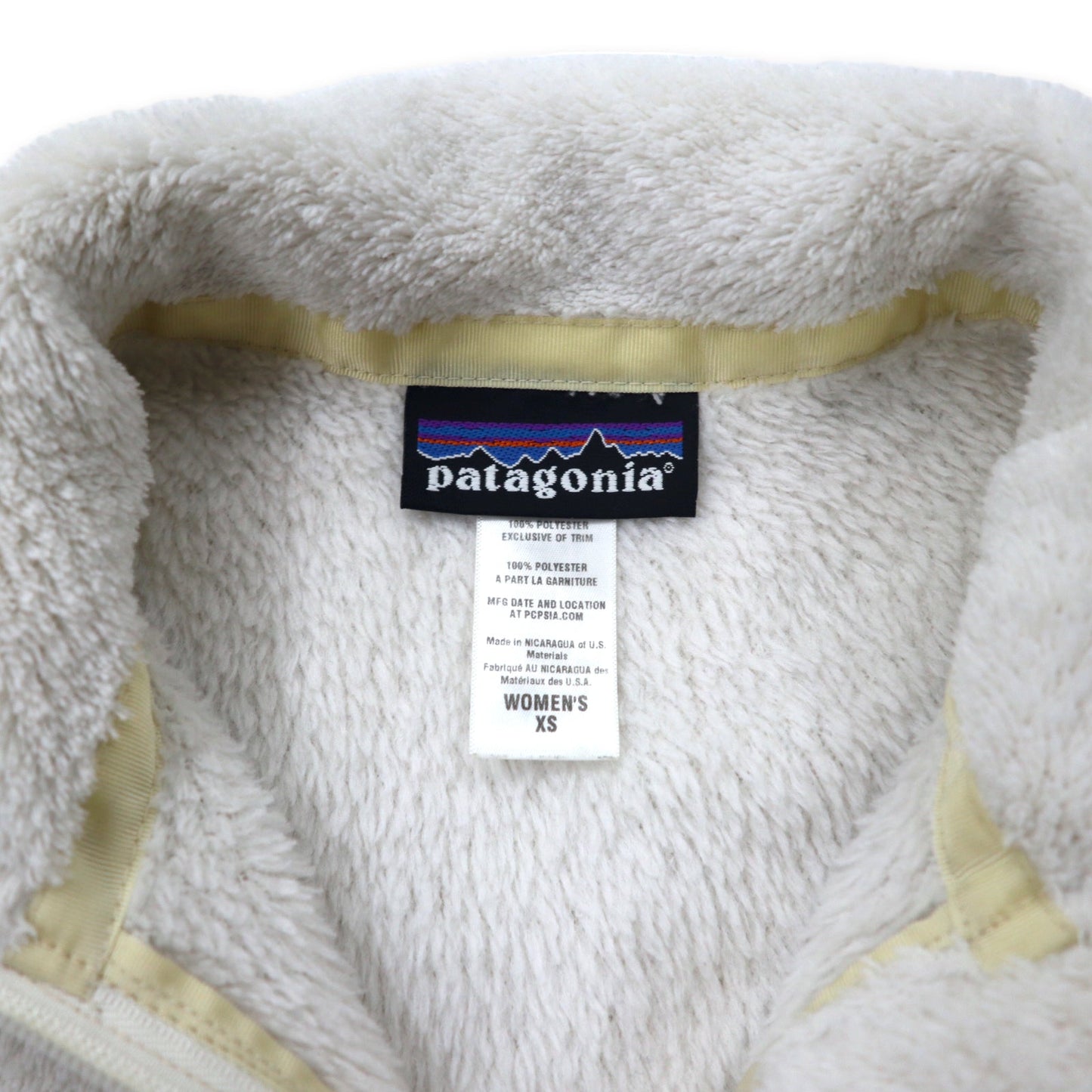 patagonia フルジップ フリースジャケット XS ホワイト ポリエステル 2547FA12