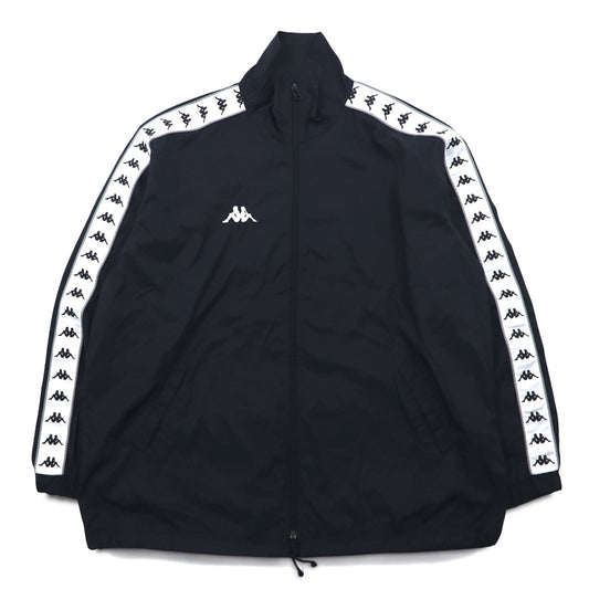 Kappa 90年代 ナイロンジャケット トラックジャケット ジャージ L ブラック ロゴテープ サイドライン
