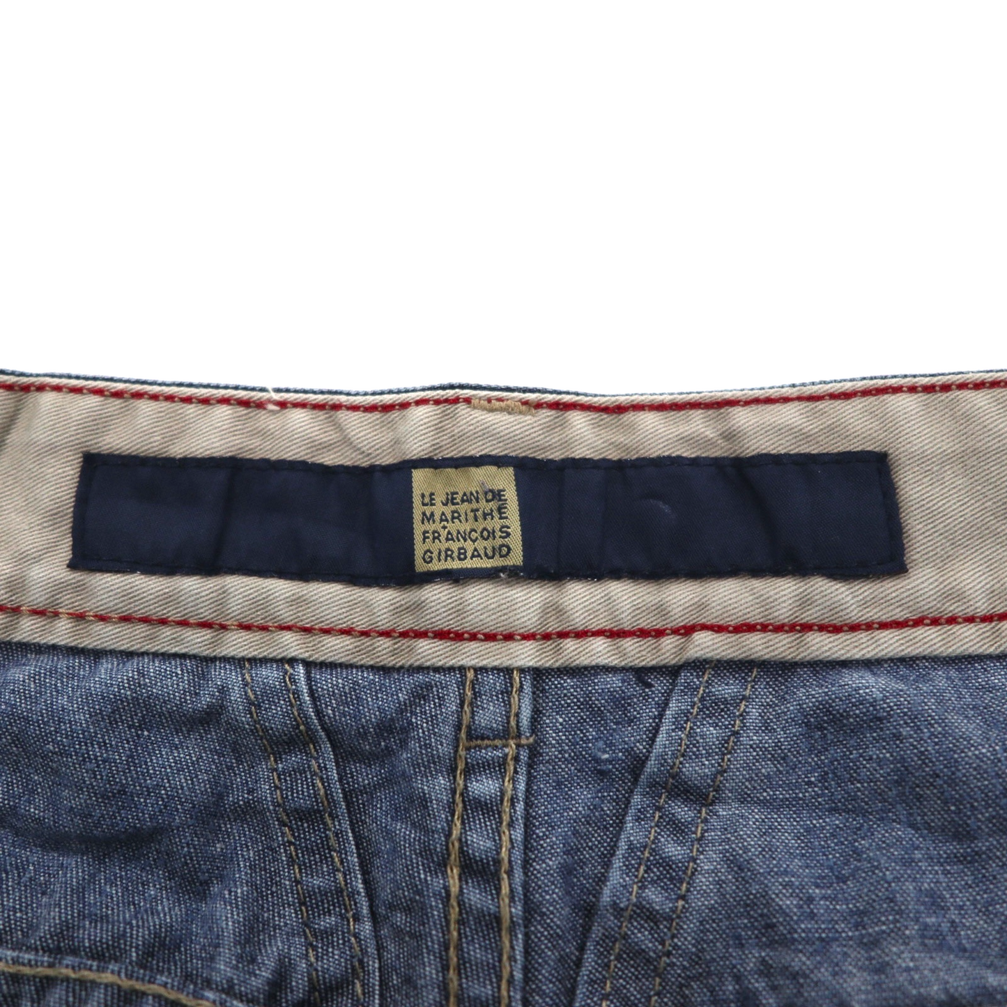 MARITHE + FRANCOIS GIRBAUD バギー ワイド デニムパンツ XL インディゴ ブルー ペイントデザイン