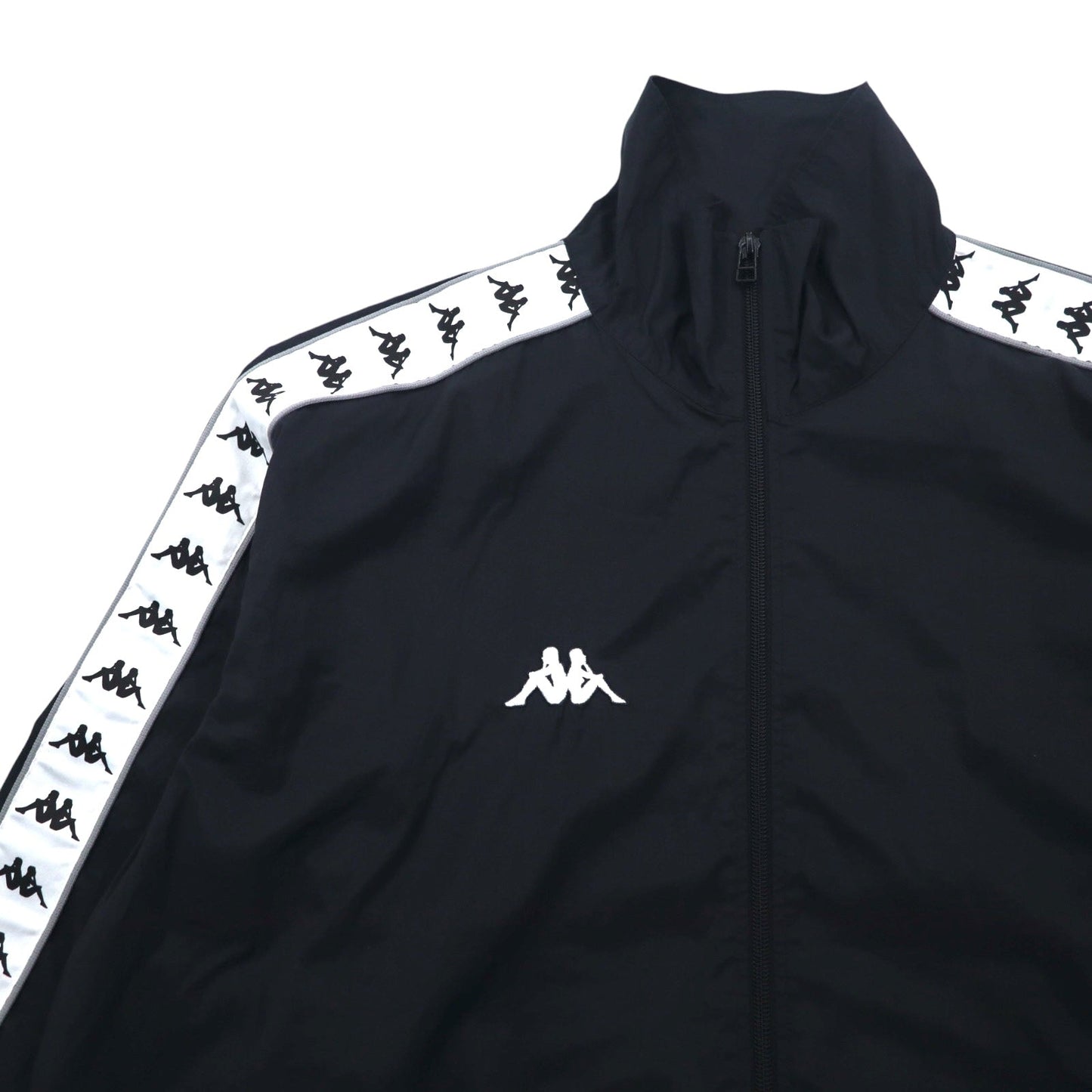 Kappa 90年代 ナイロンジャケット トラックジャケット ジャージ L ブラック ロゴテープ サイドライン