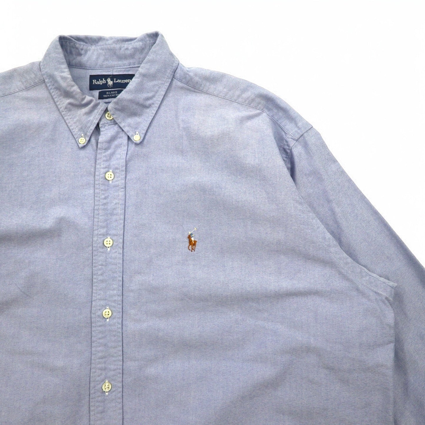 Ralph Lauren 90年代 ビッグサイズ オックスフォード ボタンダウンシャツ XL ブルー コットン BLAKE スモールポニー刺繍