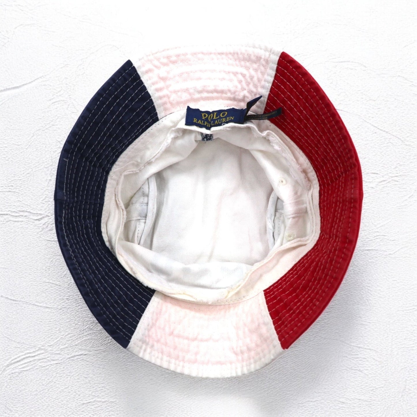 POLO RALPH LAUREN バケットハット FREE ホワイト ネイビー レッド トリコロール スモールポニー刺繍