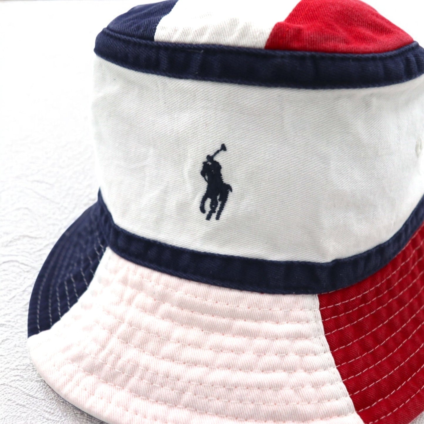 POLO RALPH LAUREN バケットハット FREE ホワイト ネイビー レッド トリコロール スモールポニー刺繍