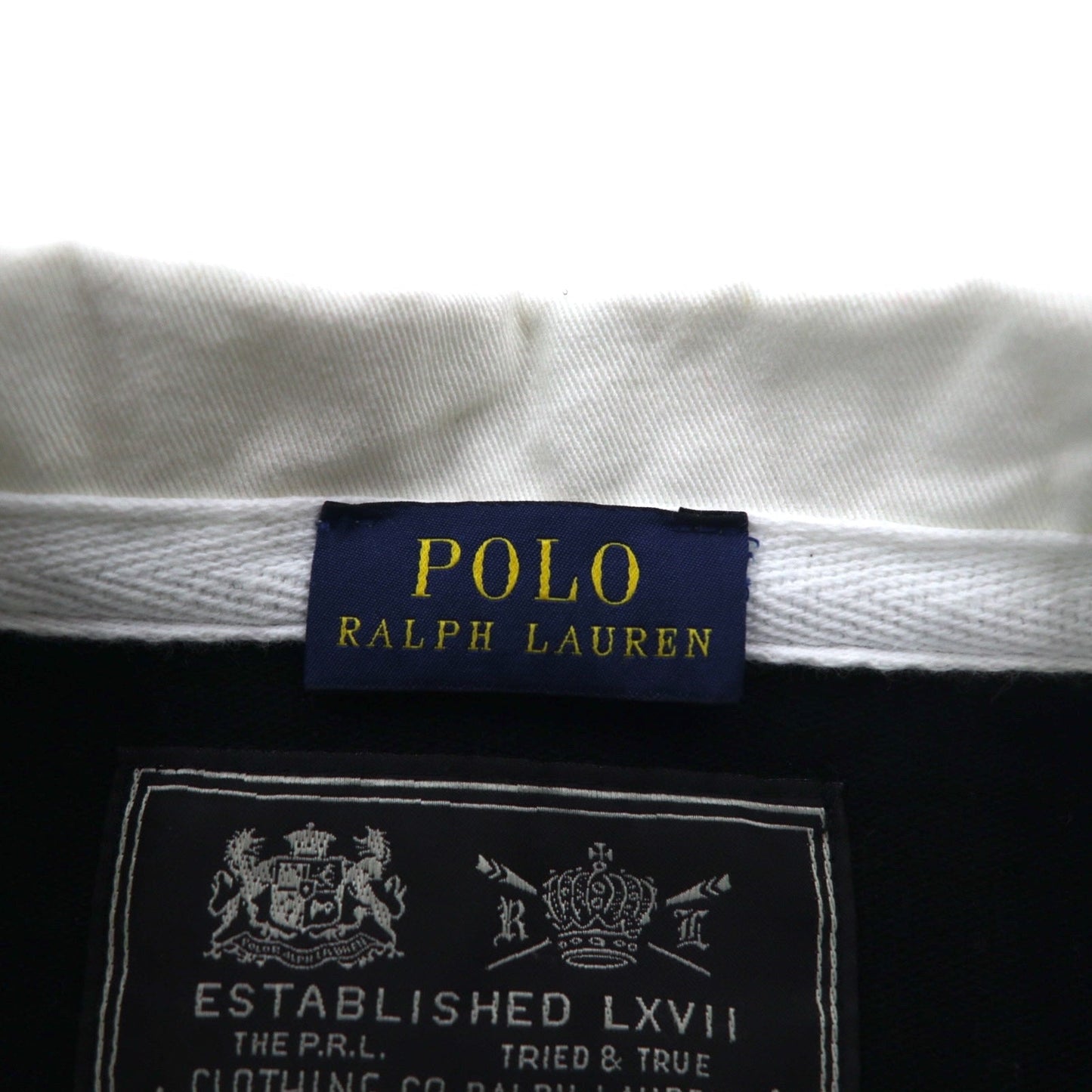 POLO RALPH LAUREN ラガーシャツ ワンピース FREE ブラック コットン エンブレムロゴ刺繍