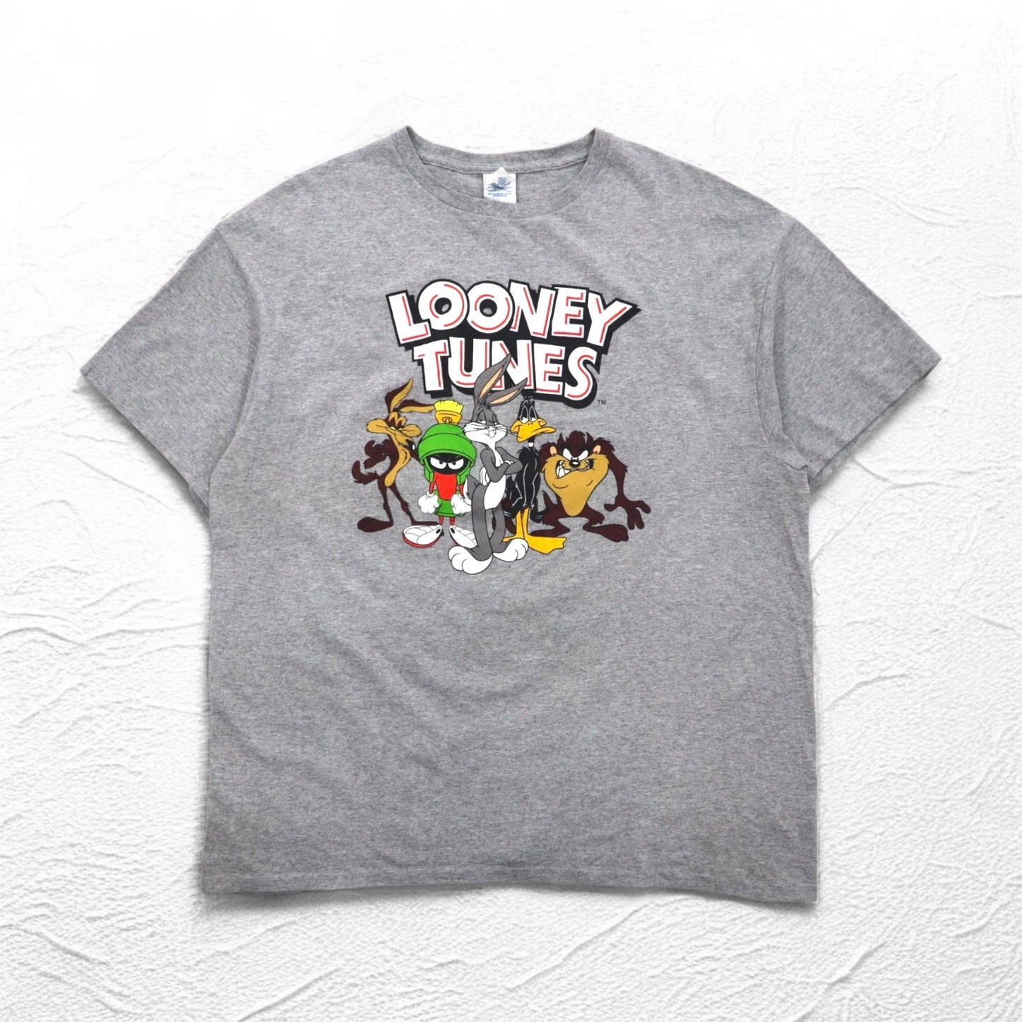 LOONEY TUNES ルーニーチューンズ キャラクタープリント Tシャツ XL グレー DELTA PRO WEIGHT ホンジュラス製