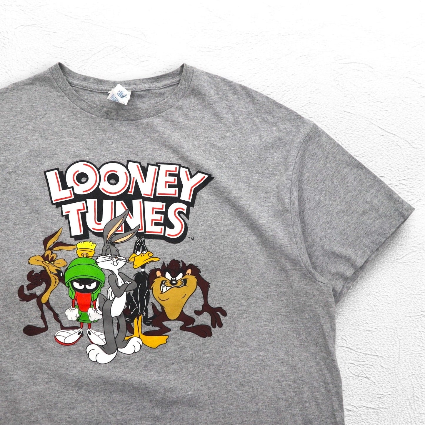 LOONEY TUNES ルーニーチューンズ キャラクタープリント Tシャツ XL グレー DELTA PRO WEIGHT ホンジュラス製