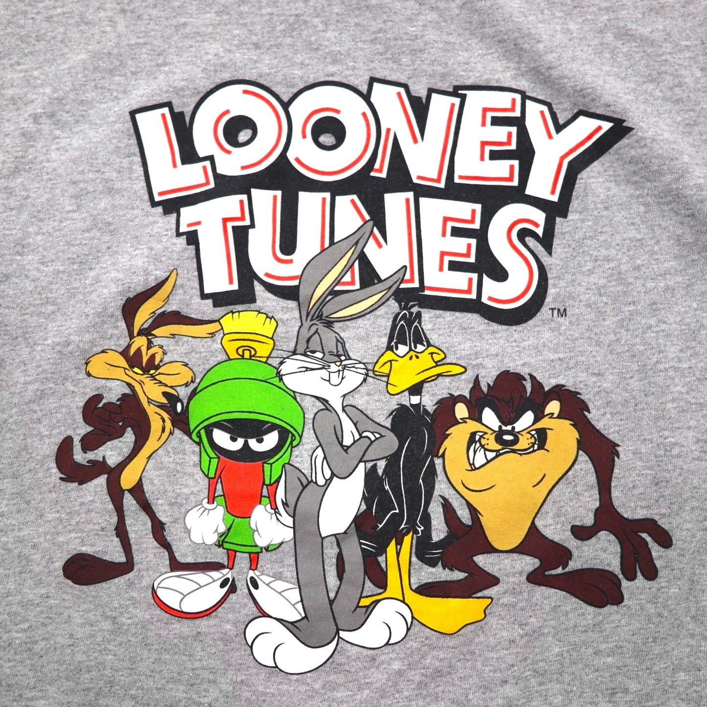 LOONEY TUNES ルーニーチューンズ キャラクタープリント Tシャツ XL グレー DELTA PRO WEIGHT ホンジュラス製