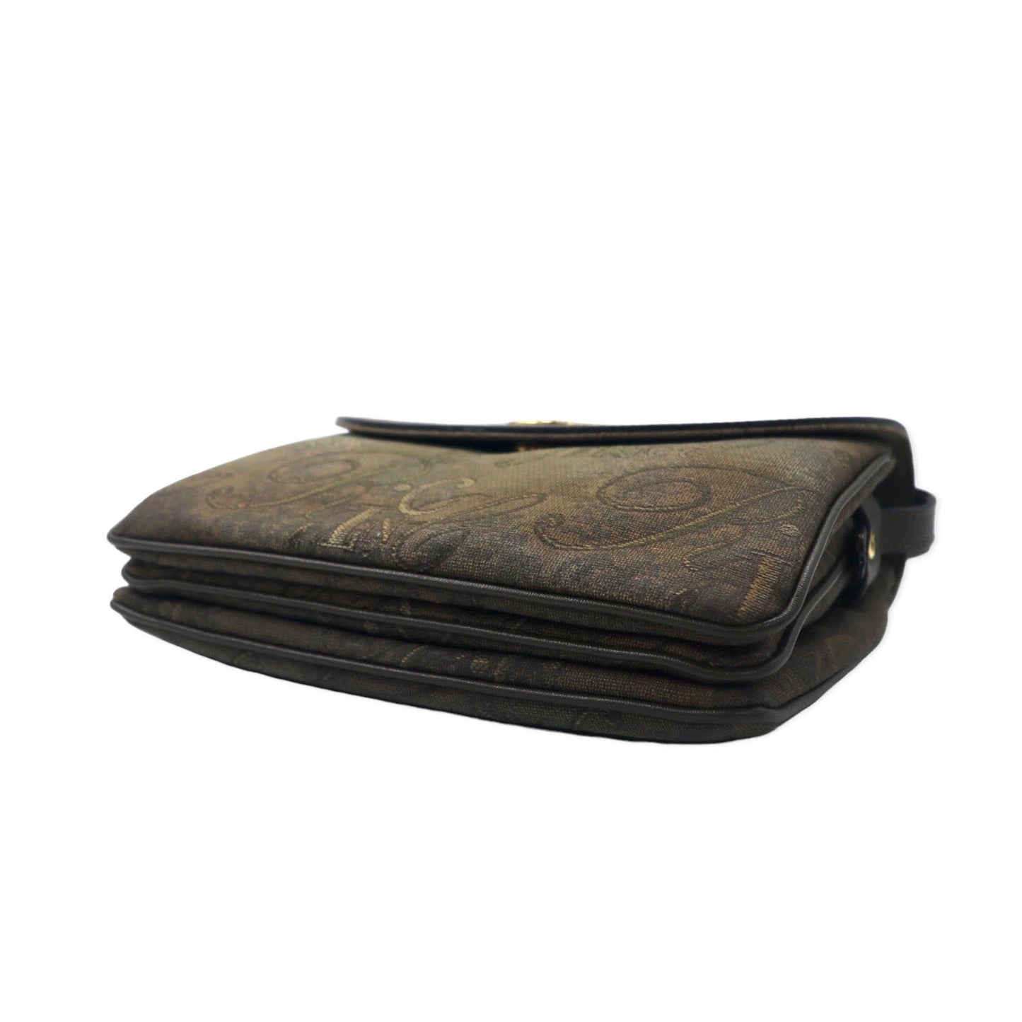 NINA RICH イタリア製 レトロ ショルダーバッグ カーキ PVC ジャガード 総柄 ロゴ