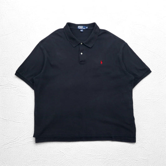 Polo by Ralph Lauren ポロシャツ 2XL BIG ブラック コットン スモールポニー刺繍 ビッグサイズ スリランカ製